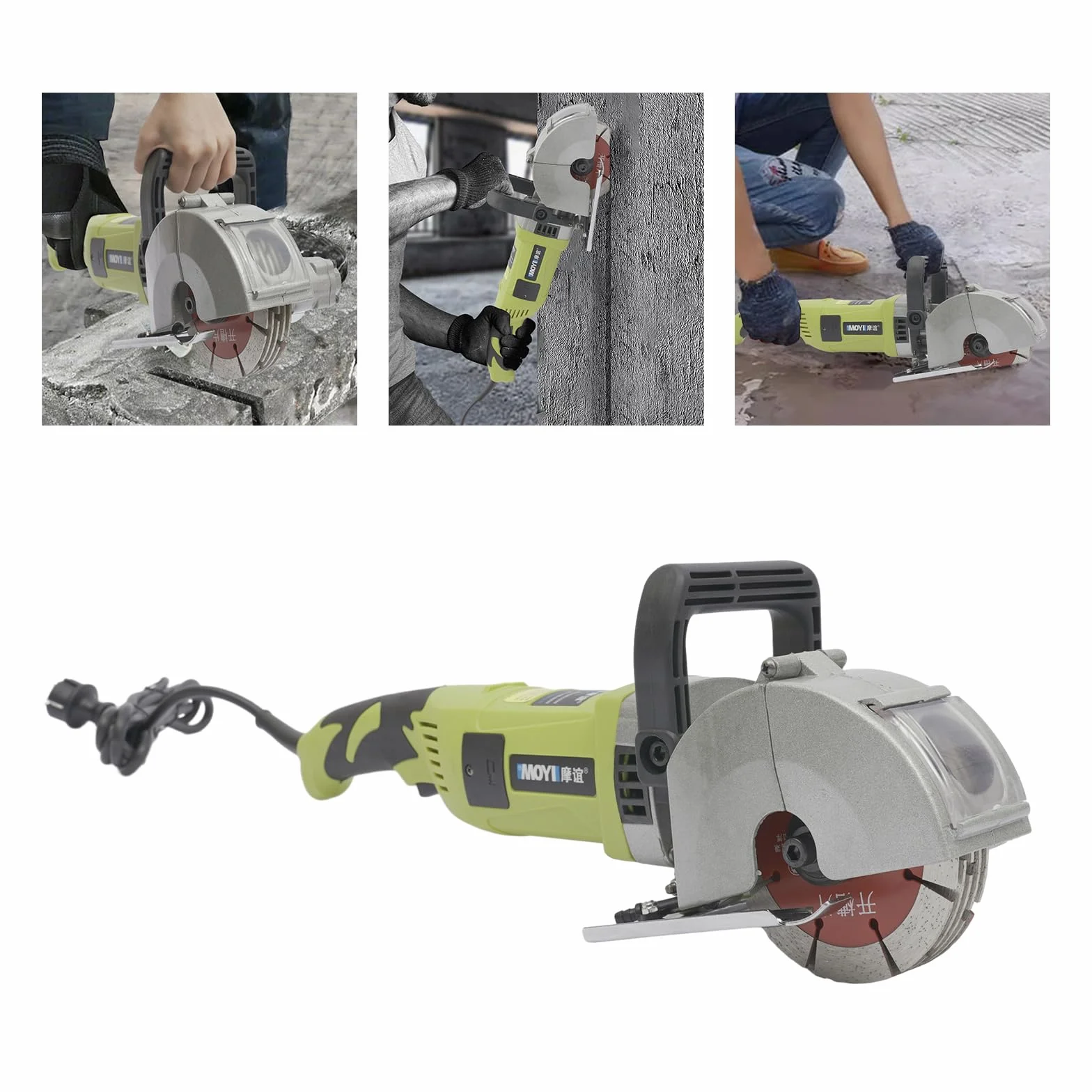 Fresadora ranurada de pared de 4000 W, hasta 38 mm, con 5 discos de corte de 121 mm de diámetro, para ladrillo, hormigón, mármol, etc