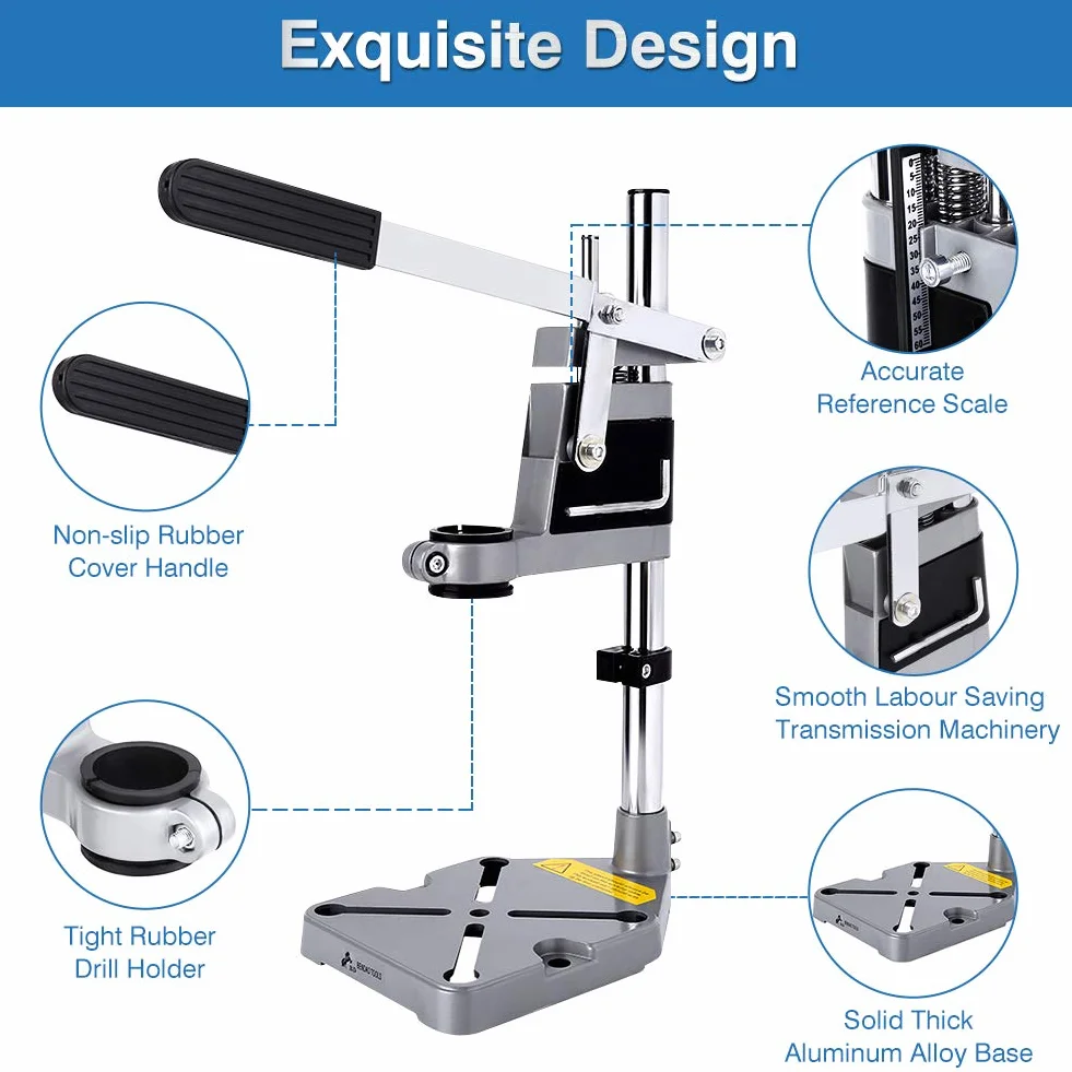 Soporte para Taladro de Columna, Soporte de Mesa Ajustable, Taladradora Vertical