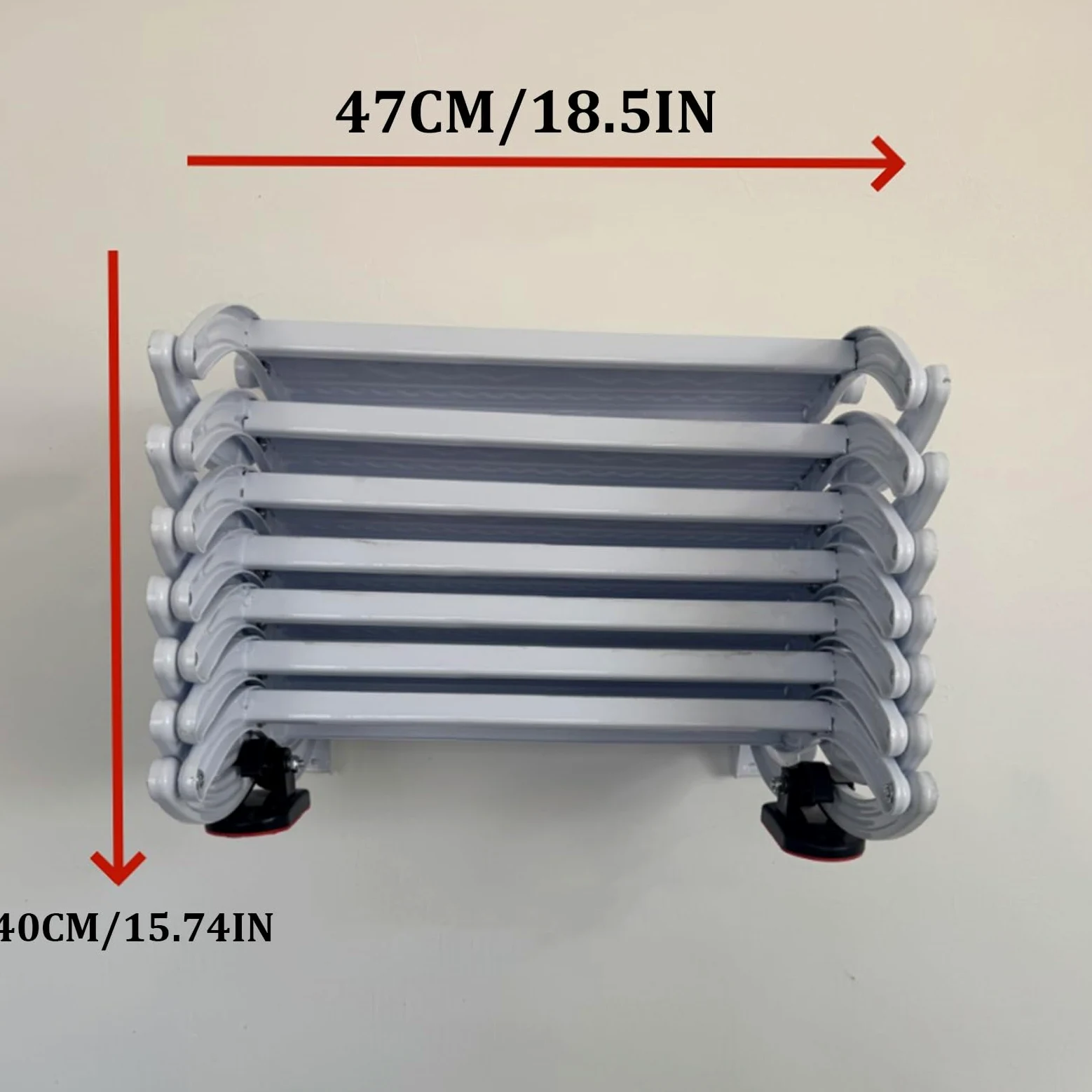 Escalera Plegable retráctil para ático, Escalera Plegable de Pared para ático, con Montaje en Techo, Escalera telescópica para Exteriores, Acero, Capacidad de 300 kg(8 Steps 205CM/80.7IN)