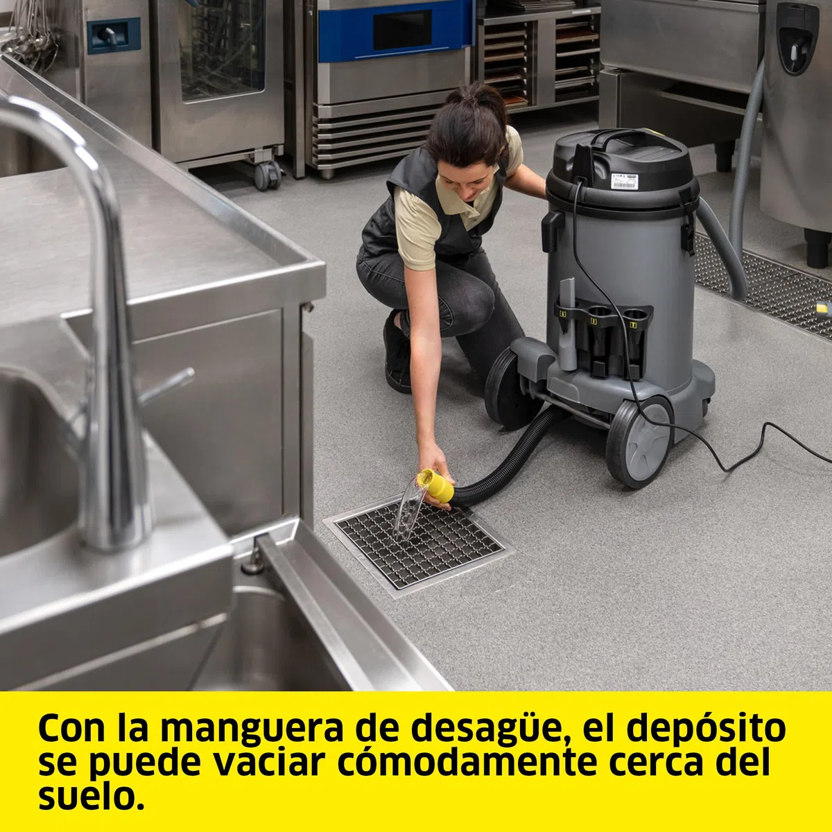KÄRCHER Aspirador en seco y húmedo NT 48/1, Potencia: máx. 1380 W, Filtro de Cartucho PES, depósito: 48 l, Manguera de aspiración: 2,5 m, Boquilla Ancha para Suelo (360 mm), Tubo de desagüe