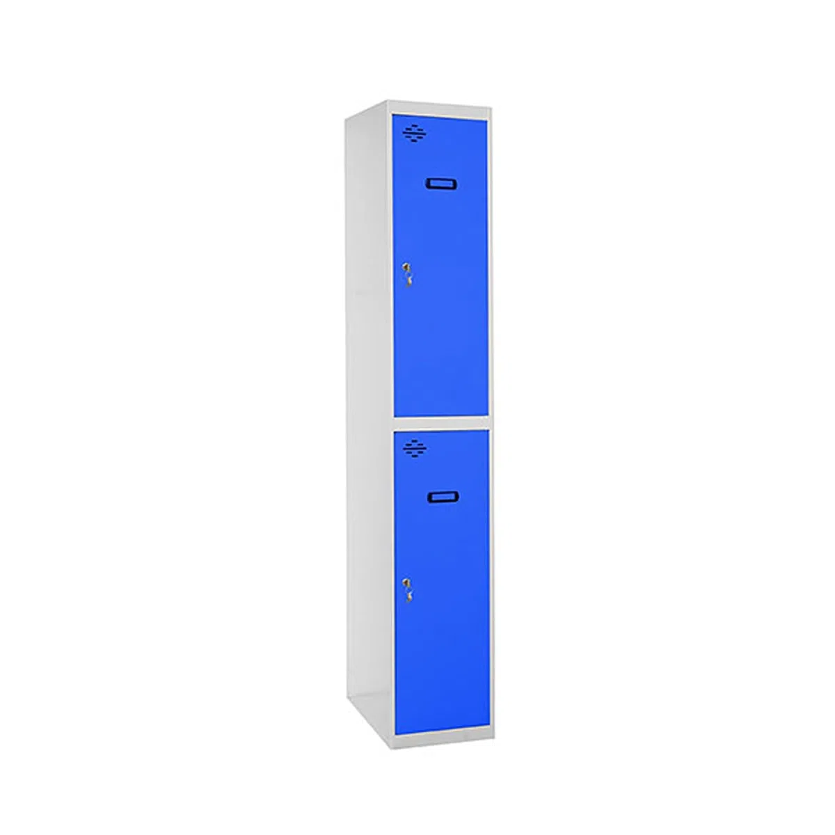 Simon Rack Taquillas Vestuario Metalicas, 2 Puerta, Incluye Llave, 1800x300x500 mm, Gris/Azul - Simonlocker