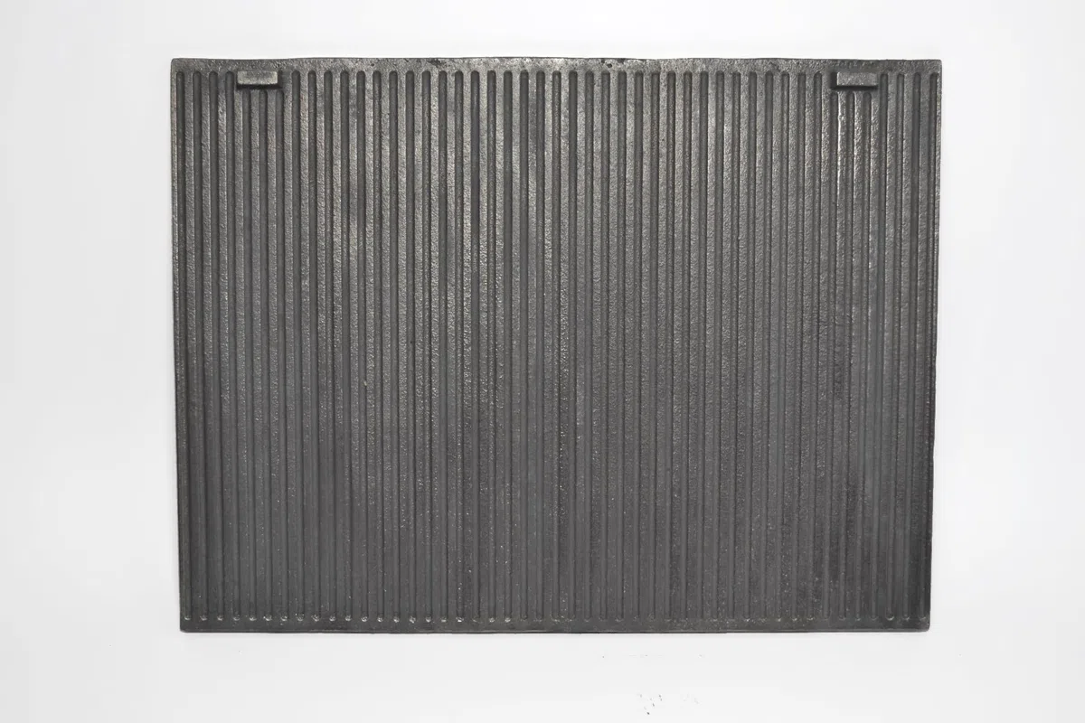 SEZAM - Placa decorativa de hierro fundido para chimenea, duradera, resistente, placa de horno gris, 46,5 x 35 x 0,9 cm