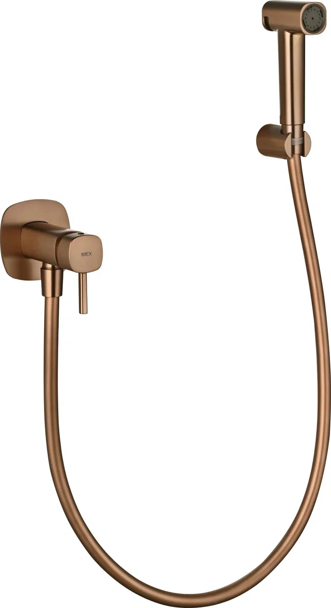 Ducha Higiénica para WC Empotrada con Grifo Monomando y Flexo | Bidet WC de Pared con Agua Fría y Caliente | Grifería Baño Moderna IMEX Toscana