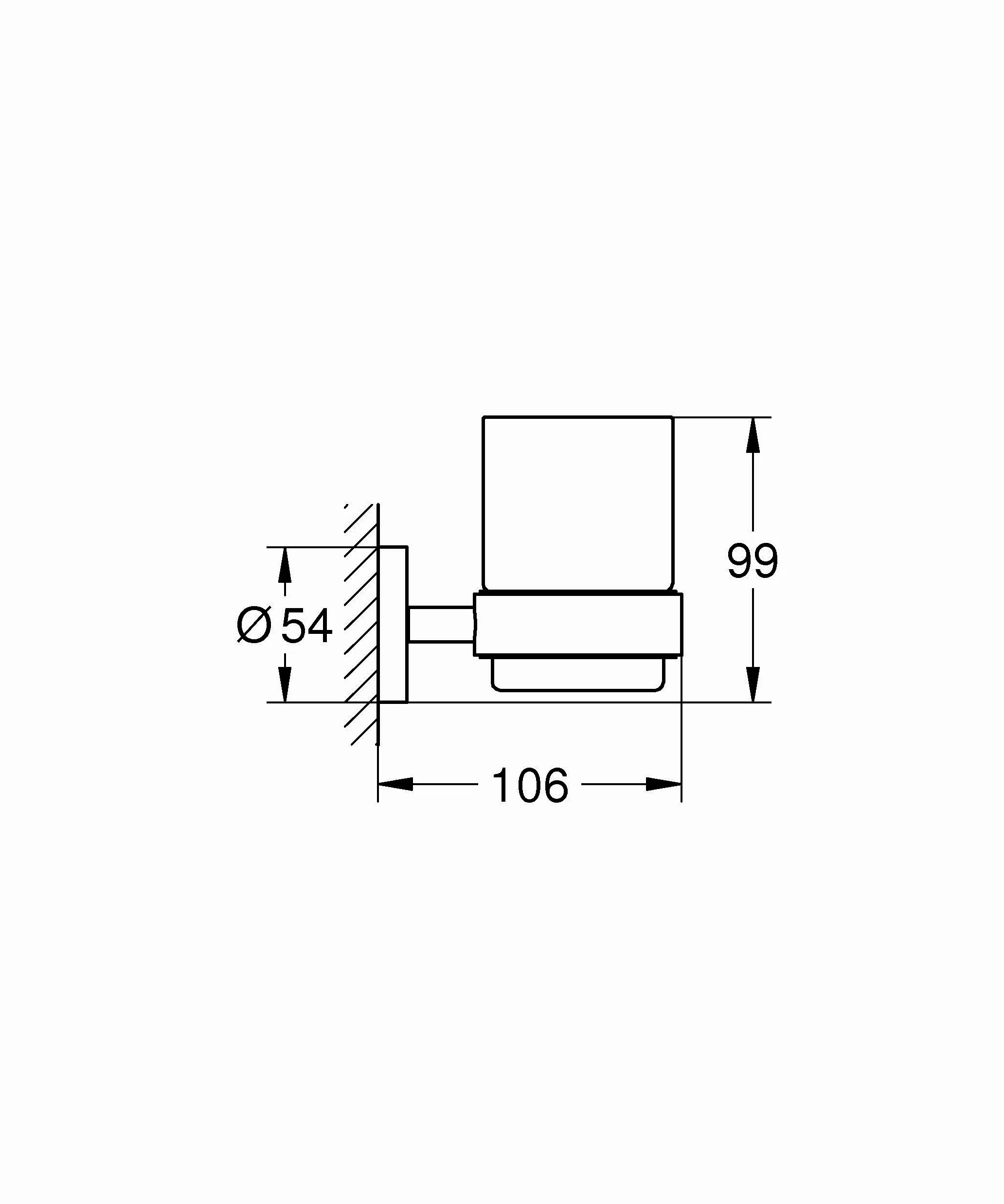 GROHE Start Quickfix- Vaso de cristal con soporte, Negro Mate 411942430