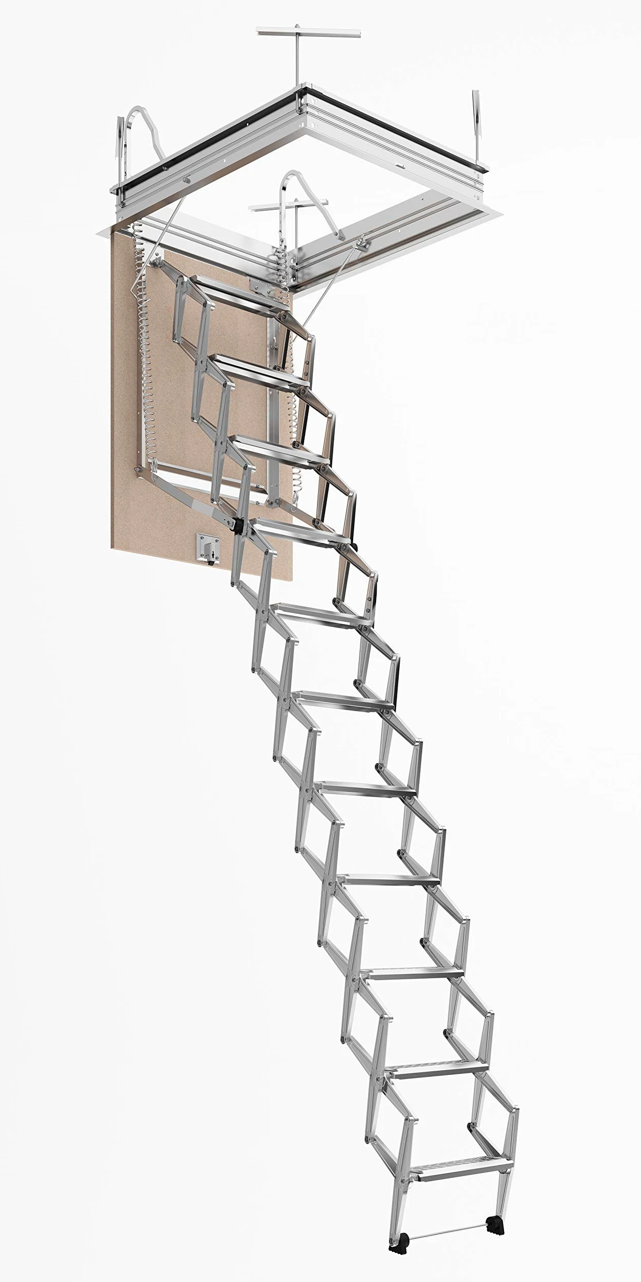 Escalera Escamoteable Pantógrafo Buhardilla | Lado de Las Gradas 50 | 50x80 H=276-300 cm