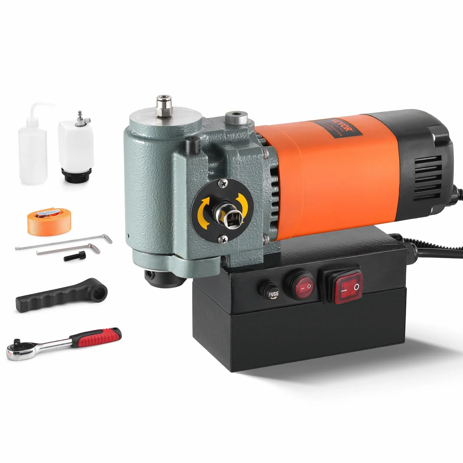 VEVOR Taladro Magnético de Perfil Bajo 1300 W Taladro Magnético Ligero y Portátil con Dispositivo de Enfriamiento y Protección contra Sobrecarga Prensa Magnética para Instalación de Equipos