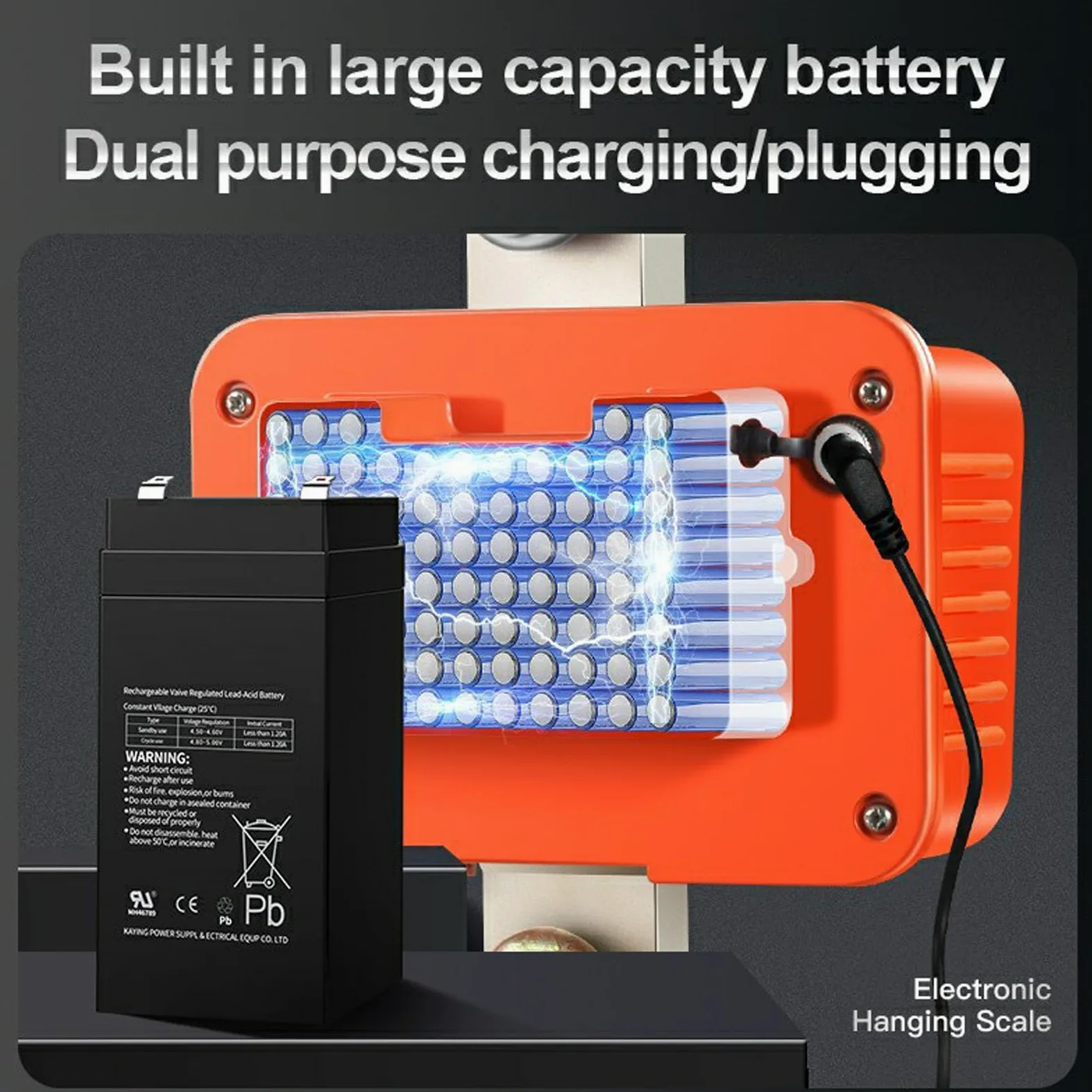 2T 2000KG Grúa Báscula Smart Pesada Tipo Grúa Escala con Aleación de Aluminio de Calidad Aeronáutica Electrónica Colgante Báscula Digital Gancho Báscula Colgante Escala Modelo a pilas (con pilas)