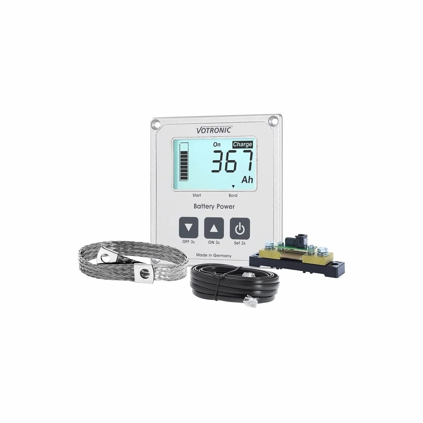 VOTRONIC 1263 PC de batería LCD 100 S Smart Shunt y cinta de masa