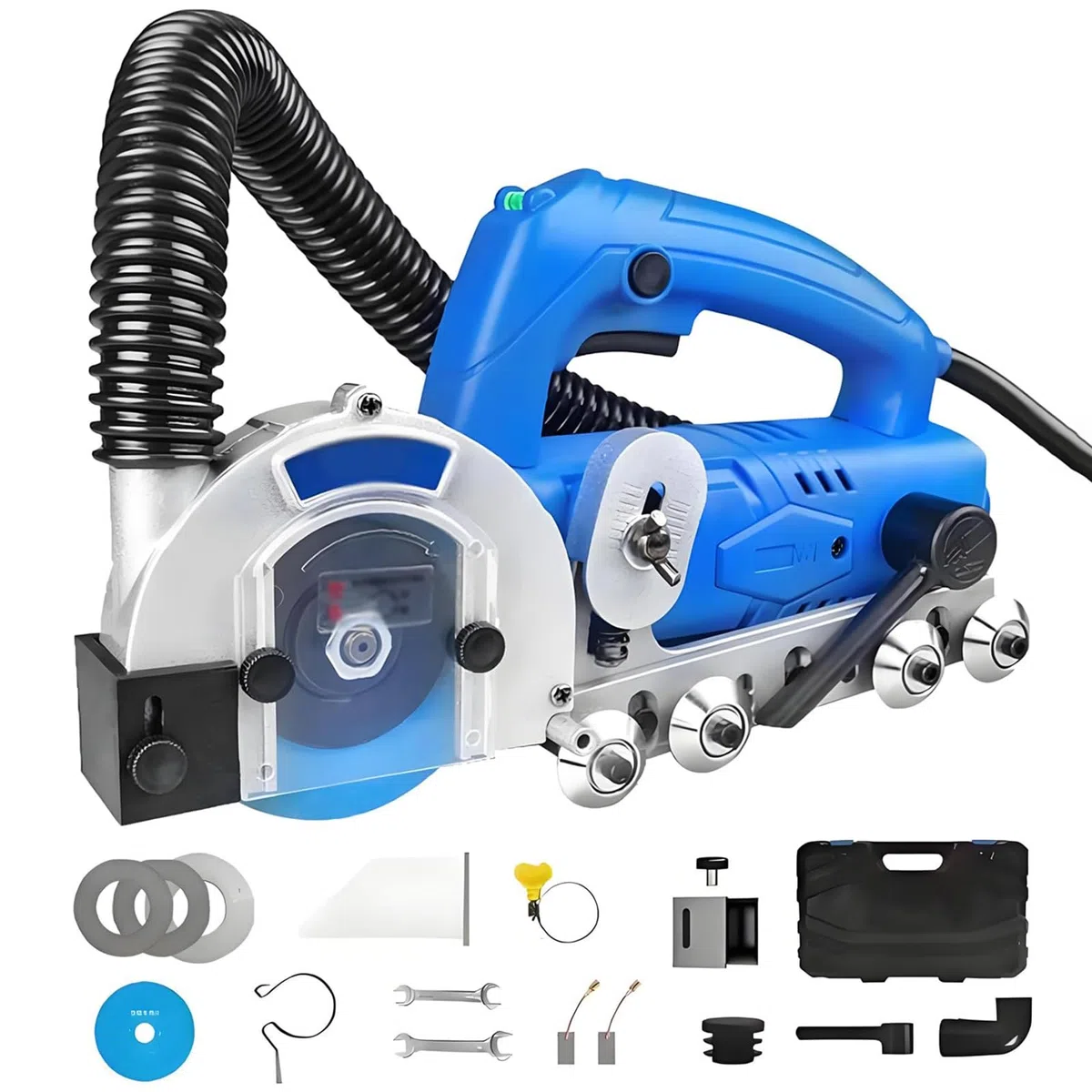 Herramienta limpiadora de juntas eléctrica, herramienta para ranurar, limpiador de juntas de azulejos sin polvo de 1200W, espesor de hoja de sierra ajustable de 9000RPM, para cocina, baño, dormitorio