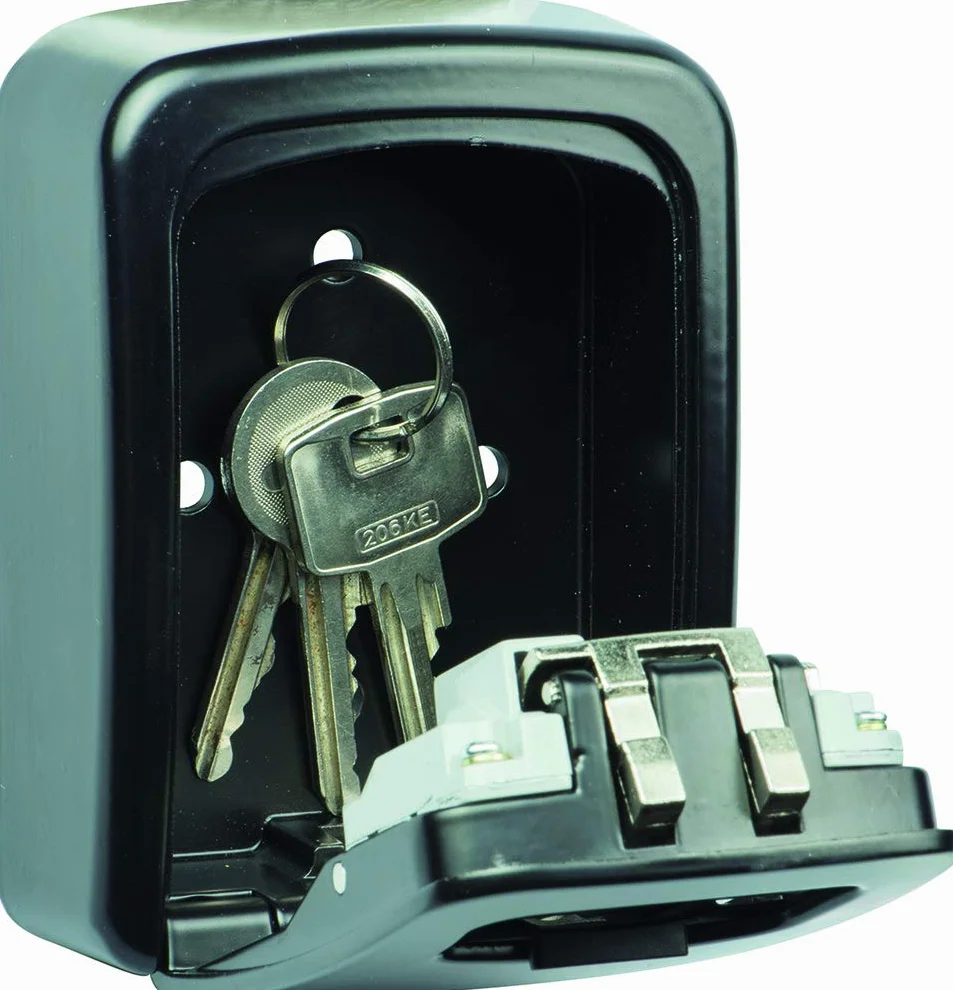 BURG-WÄCHTER Caja fuerte para llaves con código numérico de 4 dígitos para exterior e interior, Segura, Grande, Montaje de pared, Key Safe 40 SB, Negro
