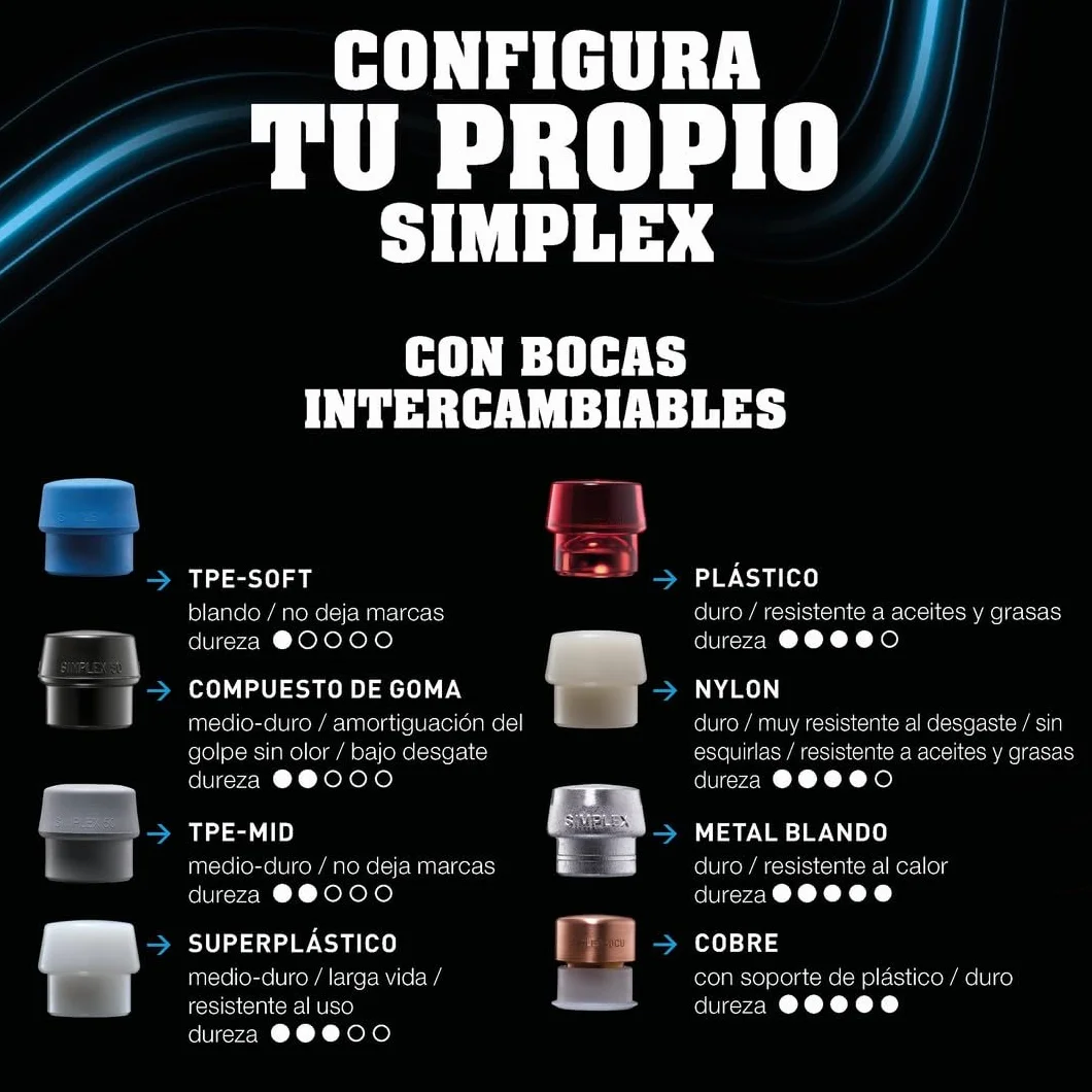 HALDER 3028.040 - Maza de goma + nylon Simplex Ø 40 mm