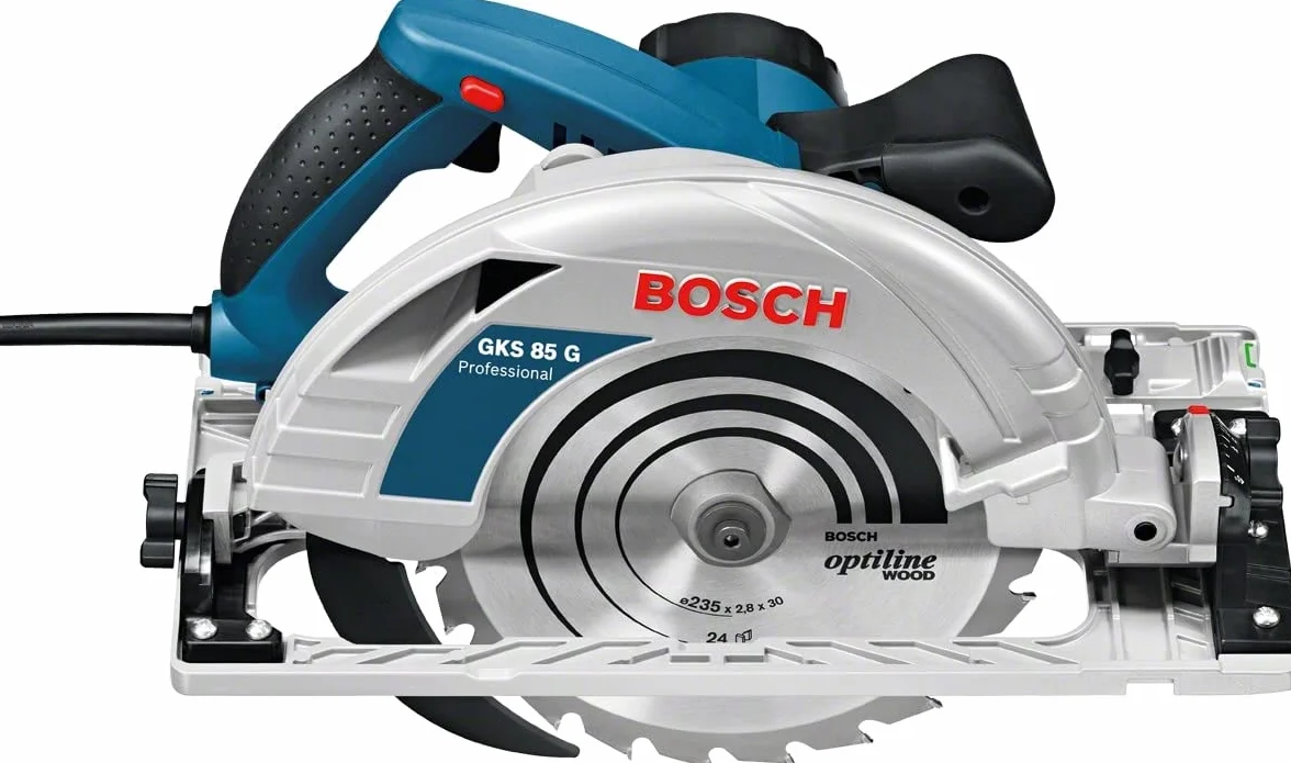 Bosch Professional sierra circular GKS 85 G (incl. 1 disco de sierra, Optiline Wood, 235 x 30/25 x 2,8 mm, 24, llave Allen SW 5, adaptador de vacío)