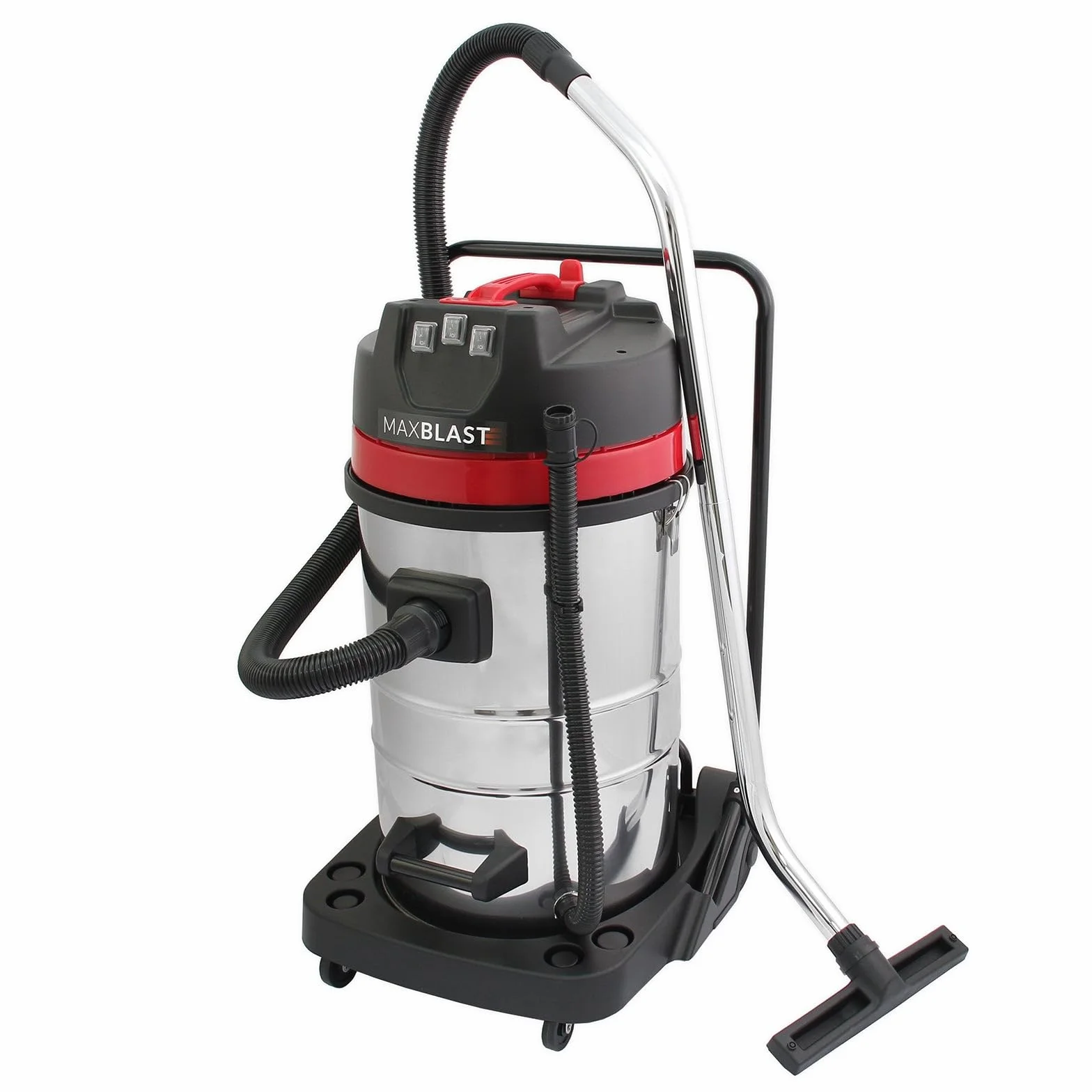 Aspiradora Industrial en Seco y Húmedo 3000W, 80 litros 80l con o sin Bolsa + Ruedas + Accesorios Filtro Tela Aspirador de Mano con Cable Aspirar Seco Liquido Mojado Powerful Wet+Dry Vacuum Cleaner