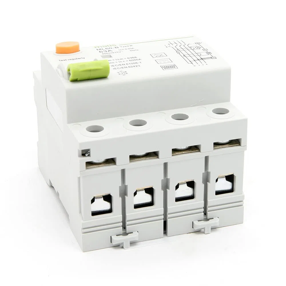Interruptor de circuito FI para cuadro electrico, 40 A, 300 mA, 4 polos, tipo B