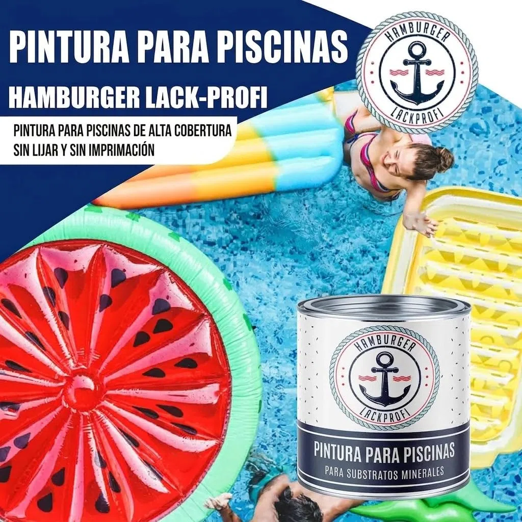 Hamburger Lack-Profi - Pintura para piscinas (10 L), color azul