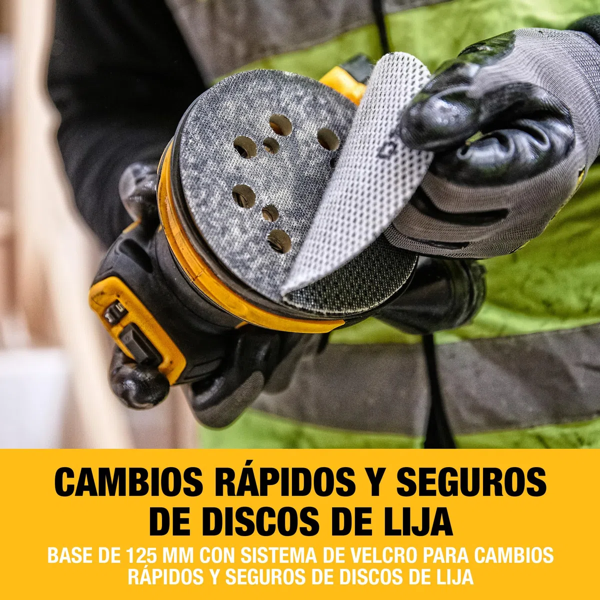 DEWALT Lijadora sin escobillas de 125 mm, 18V XR, Sin batería ni cargador, DCW210N-XJ