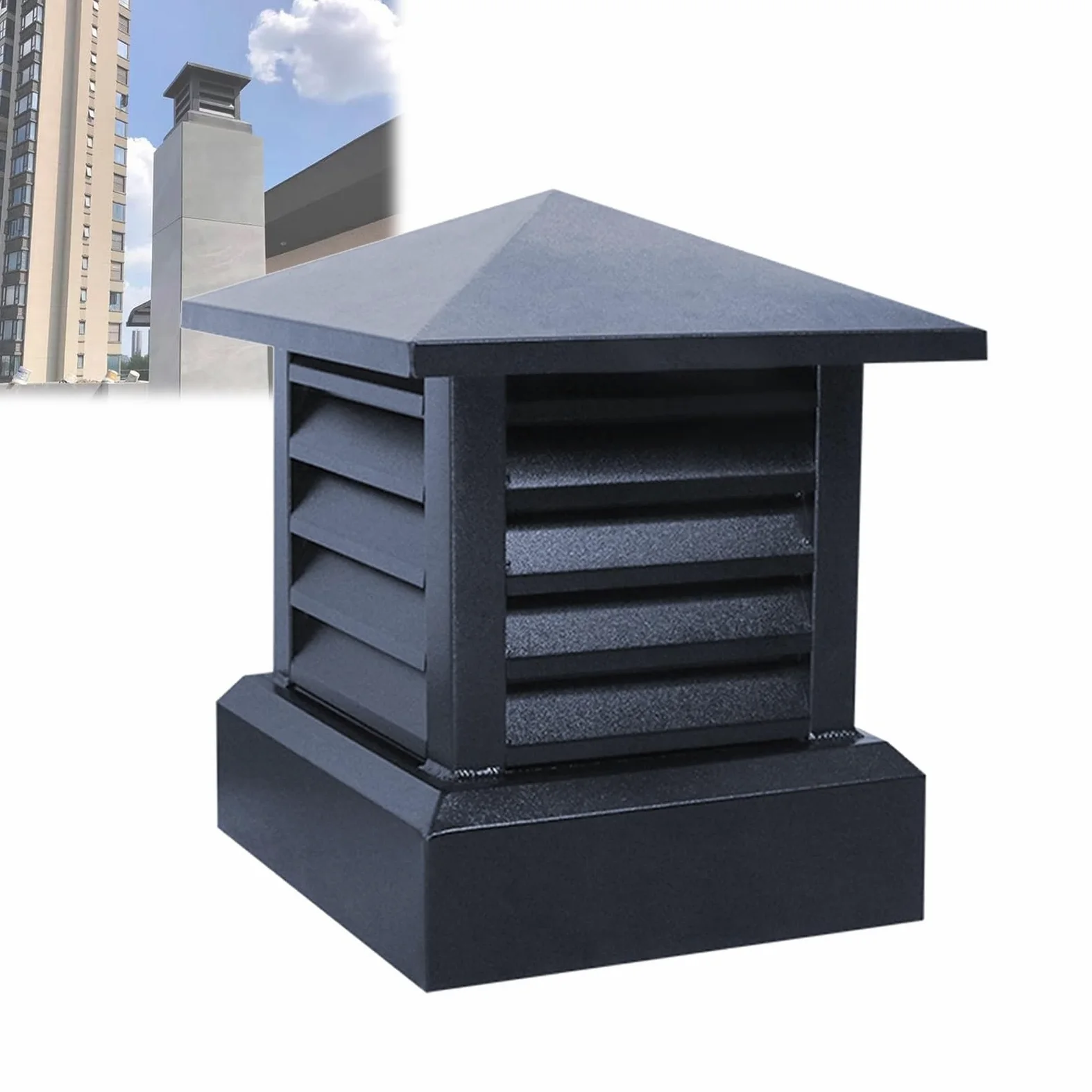 Sombrero Chimenea,tapa De Tubo De Estufa Exterior,tapas De Conductos De Humos Cuadradas De Aleación De Aluminio,tapa De Ventilación De Escape En La Azotea,para Chimenea De Mampostería Al Aire Libre (