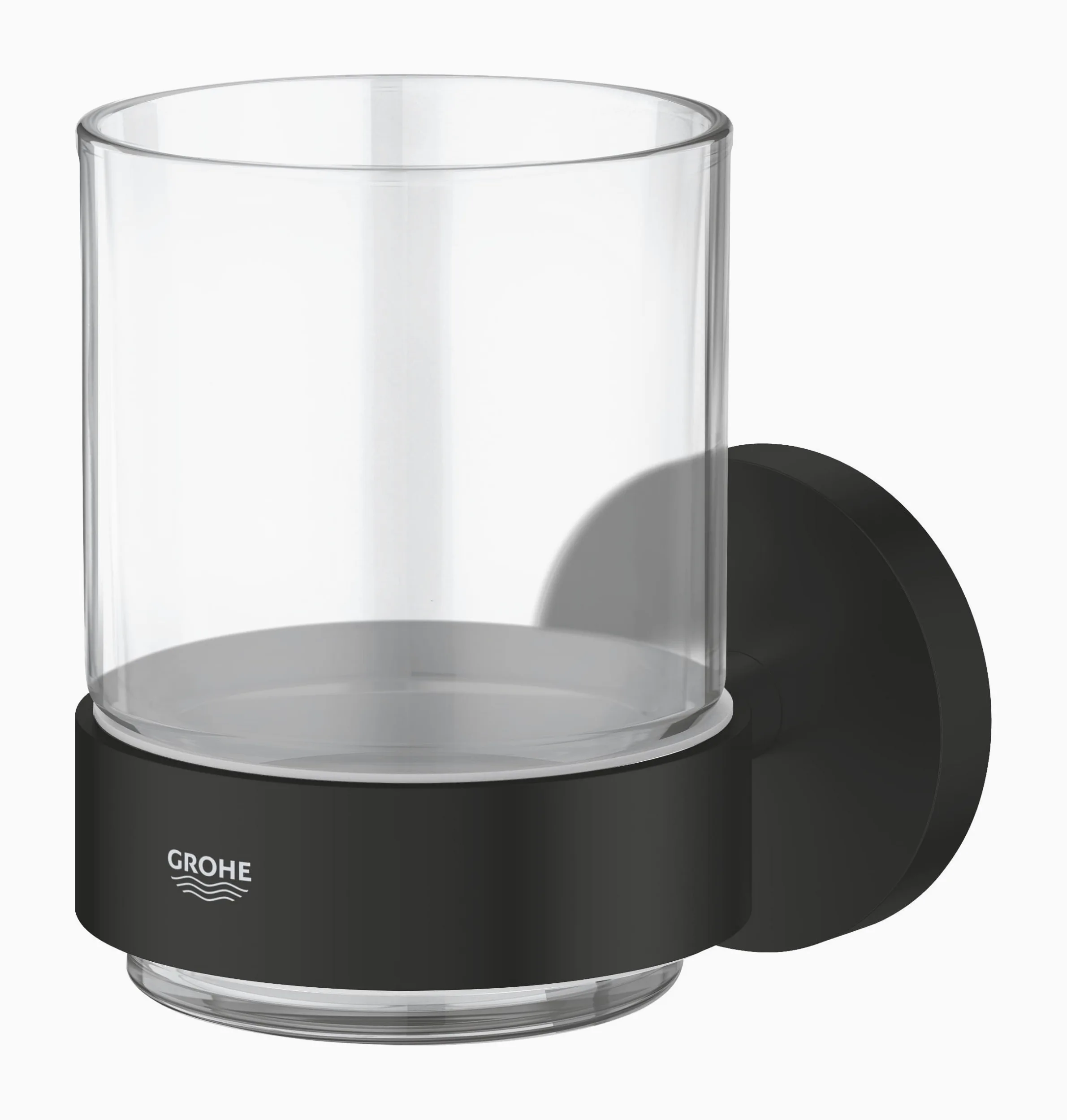 GROHE Start Quickfix- Vaso de cristal con soporte, Negro Mate 411942430