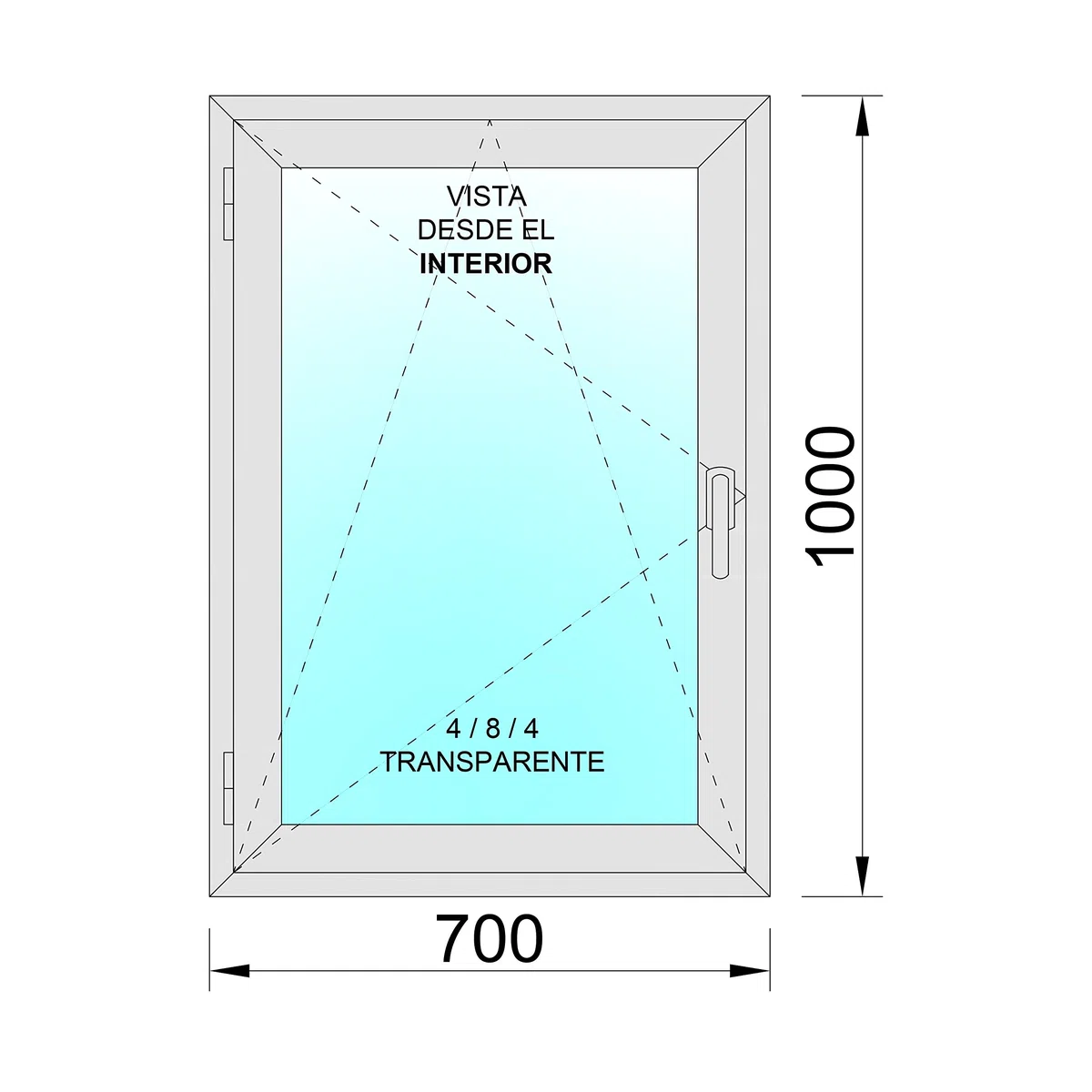 Ventanastock Ventana Aluminio 700x1000 Practicable Oscilobatiente Izquierda 1 hoja