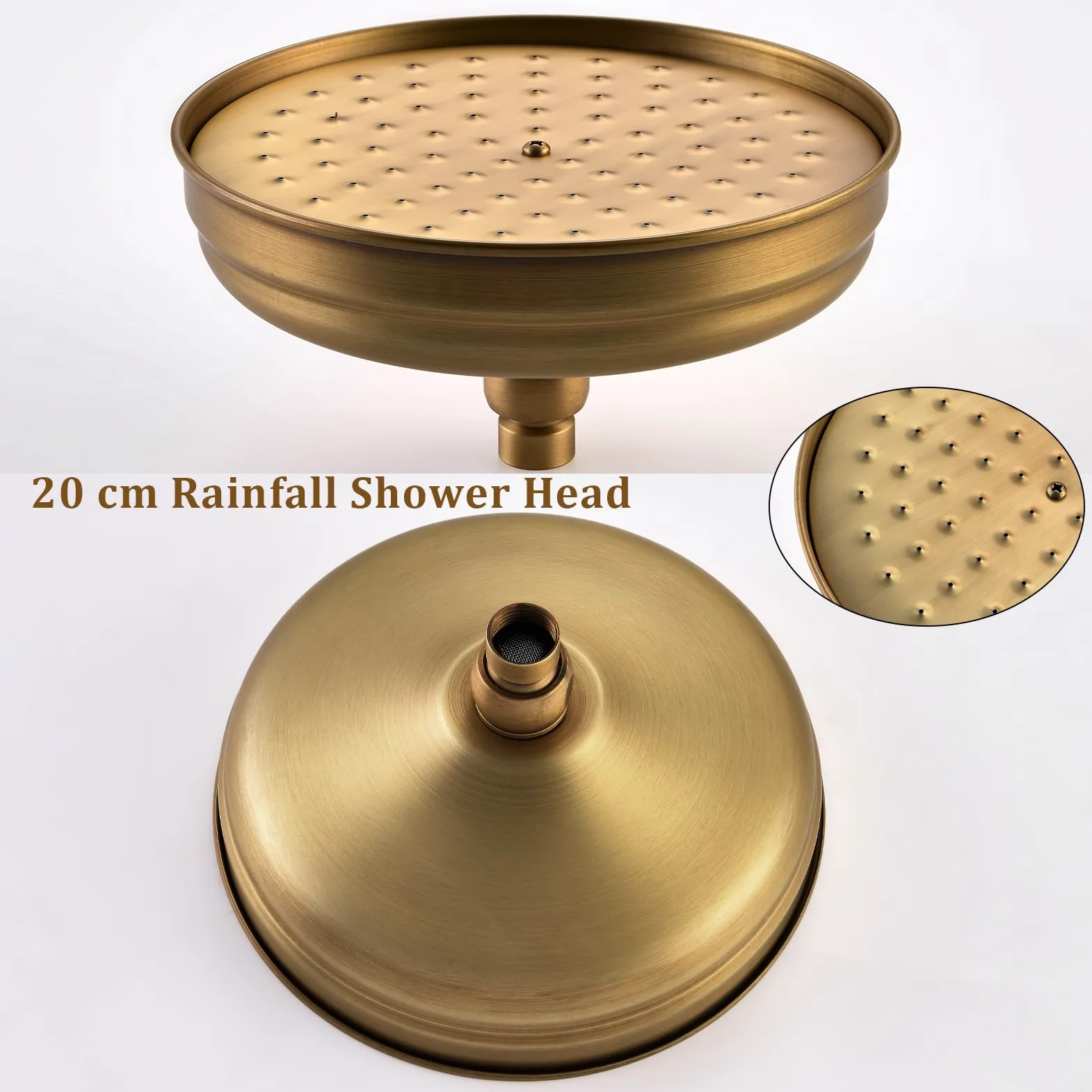 ESOP Conjunto de Ducha Retro Sistema de Ducha Montaje en La Pared Columna de Ducha Latón Set de Ducha con 20cm Giratorio Alcachofa de Ducha, Alcachofa de Mano, Ajustable Barra de Ducha