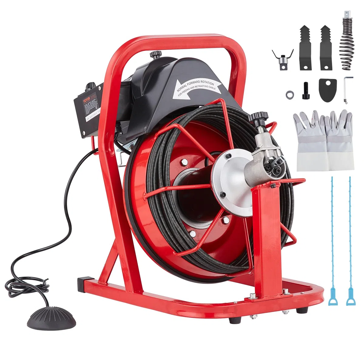 VEVOR Automático50FT 3/8IN 1700rpmAbierto Desbloqueador de Tuberías