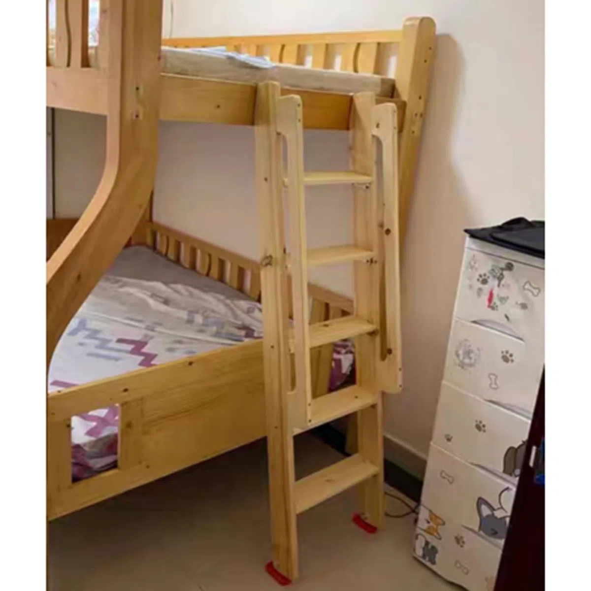 Escaleras para Áticos Escalera de Madera para Ático, Escalera de Incendios, Escalera para Loft con Alfombrillas de Goma Antideslizantes + Herrajes, Escalera de Carga para Subir Al Ático para Literas(N