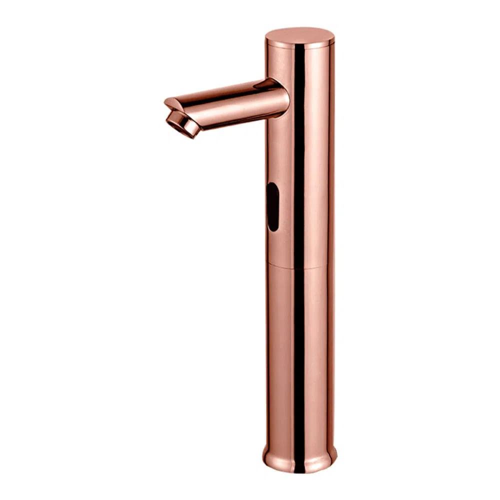 Grifo de Lavabo con Sensor Oro Rosa Griferia Lavabogrifo Sensor Automático Grifos para Lavaderos-Single Cold_Alto