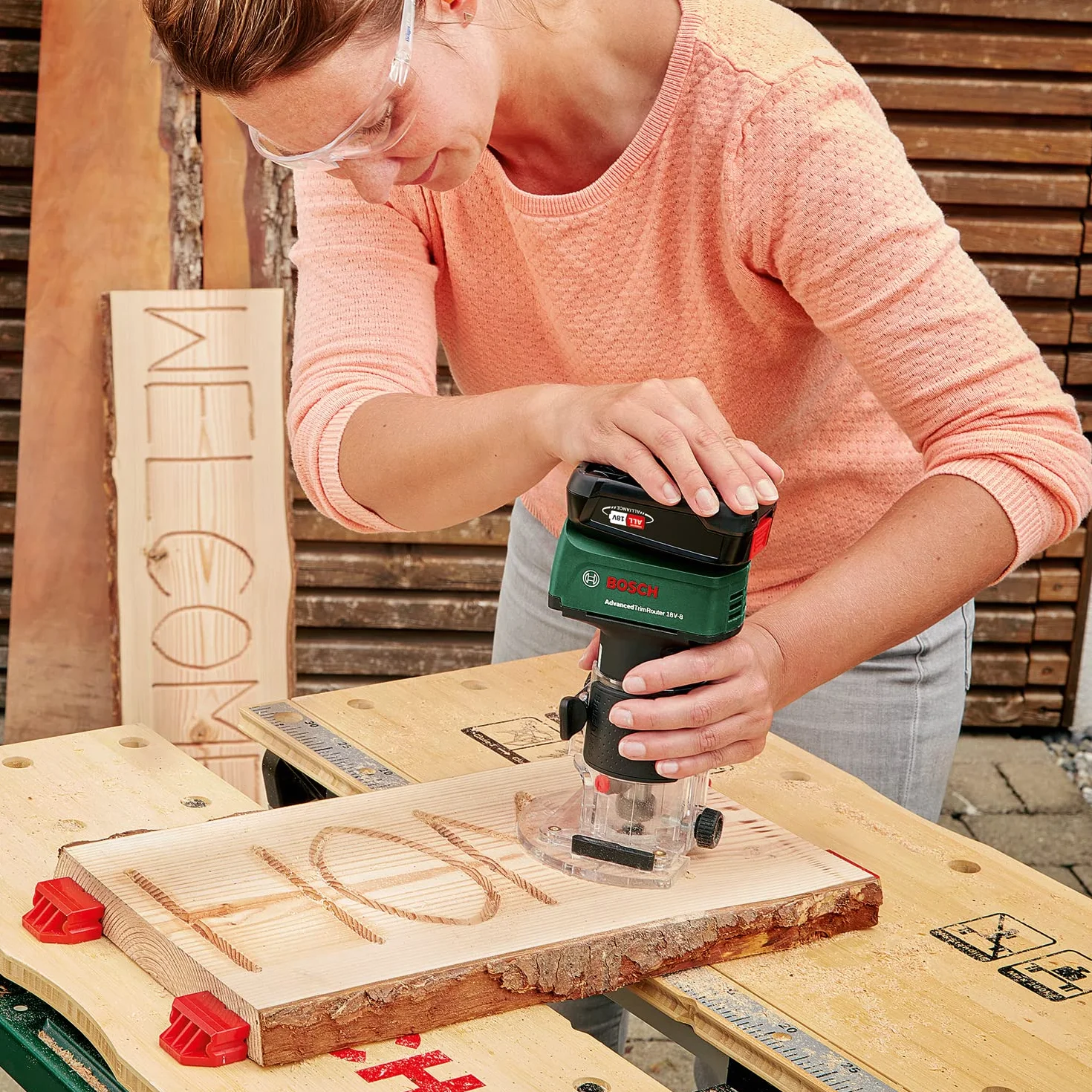 Bosch fresadora de superficie a batería AdvancedTrimRouter 18V-8 (sin batería, sistema de 18V, motor Brushless sin escobillas, en caja)