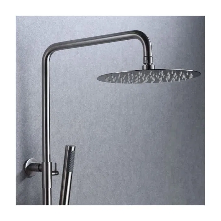 IMEX - Conjunto de ducha termostática de acero inoxidable S316 - Columna de ducha con control de temperatura con Rociador redondo y mango de ducha - Grifos de ducha - Serie Moscú IMEX BTK017/AC