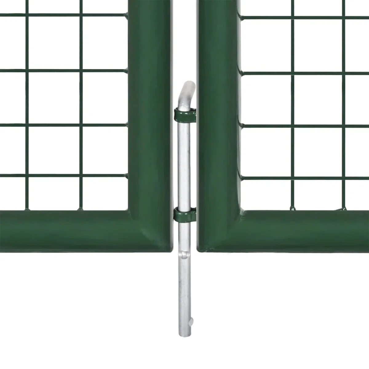 Puerta de jardín de malla de acero, 400 x 100 cm, color verde