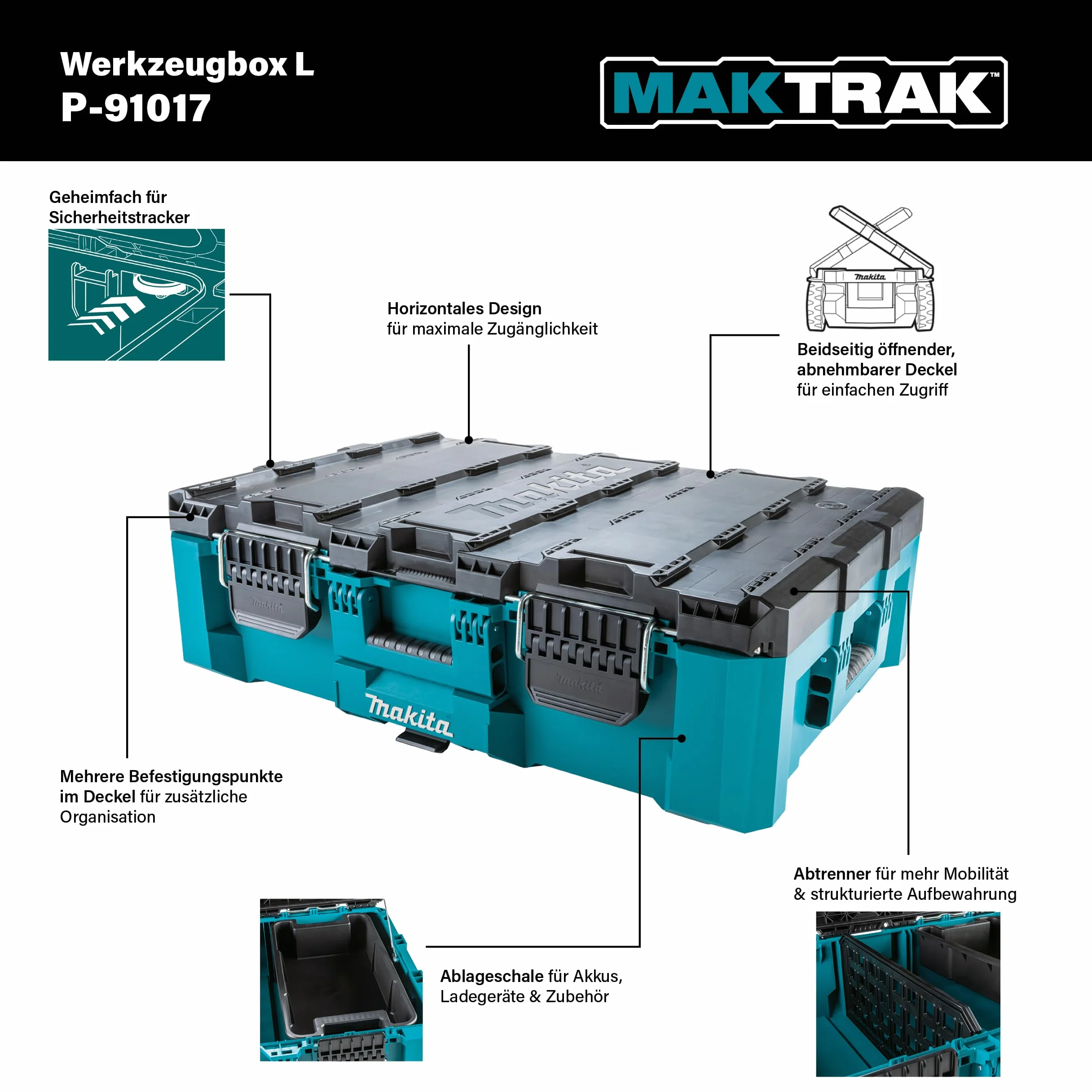 Makita P-91017 MAKTRAK - Caja de herramientas grande