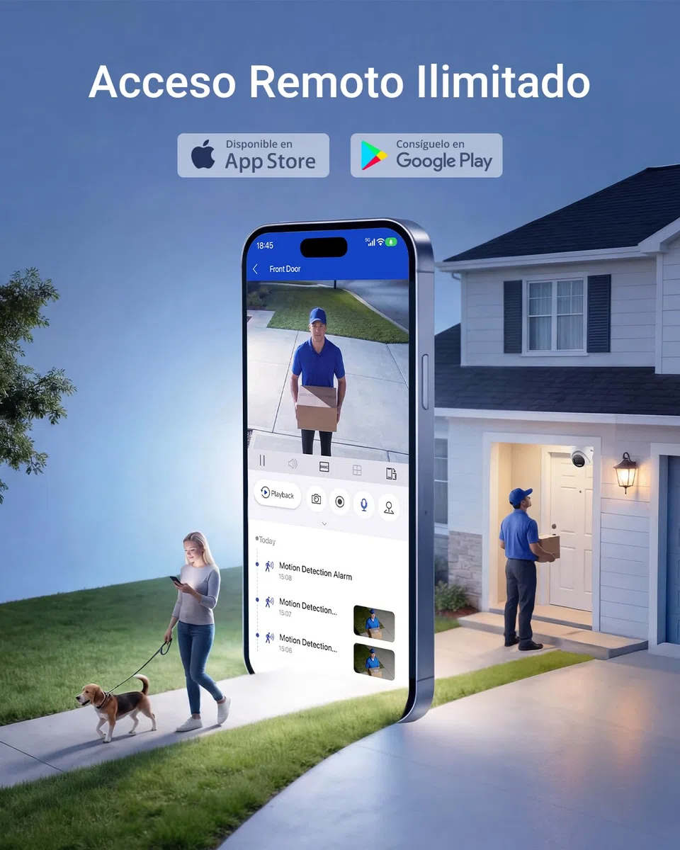 ANNKE 3K/5MP Lite DVR 8 Canales con 1 TB Disco Duro, CCTV Video Vigilancia DVR Soporta 8 Cámaras Analógicas y 2 Cámaras IP, Detección de Personas y Vehículos, H.265+, Alerta por E-Mail con Fotos