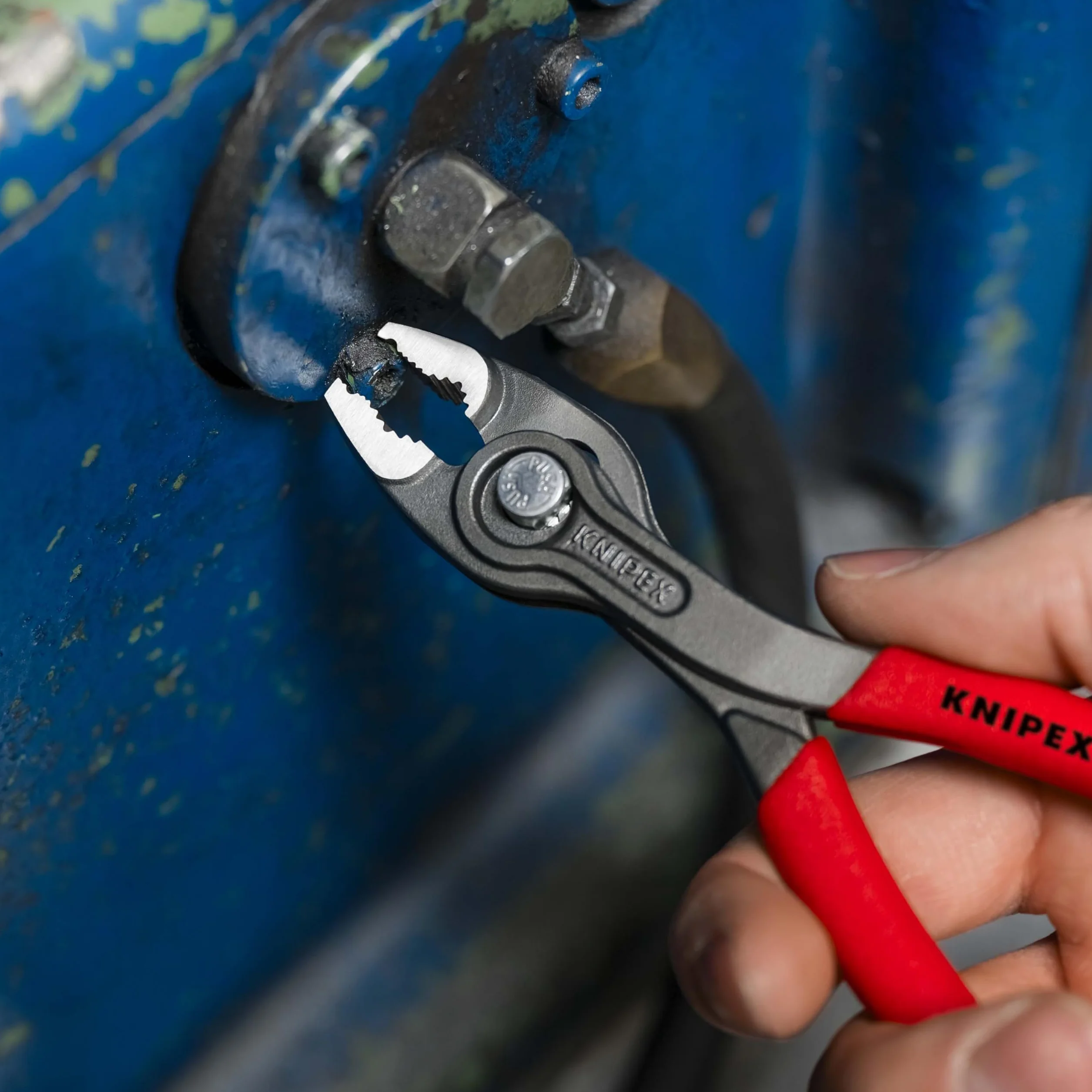 KNIPEX 82 01 150 TwinGrip Alicate de presión frontal y lateral, Mangos plásticos por inmersión antideslizantes gris atramentado, 150 mm
