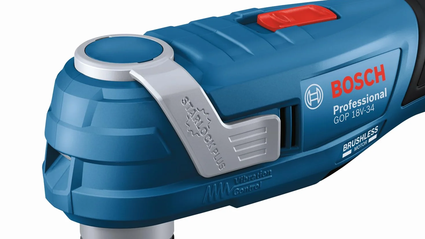 Bosch Professional 18V System multiherramienta a batería GOP 18V-34 (motor sin escobillas, Vibration Control, empuñadura estrecha 180 mm, incl. 1 hoja de sierra, L-BOXX, sin batería/cargador)