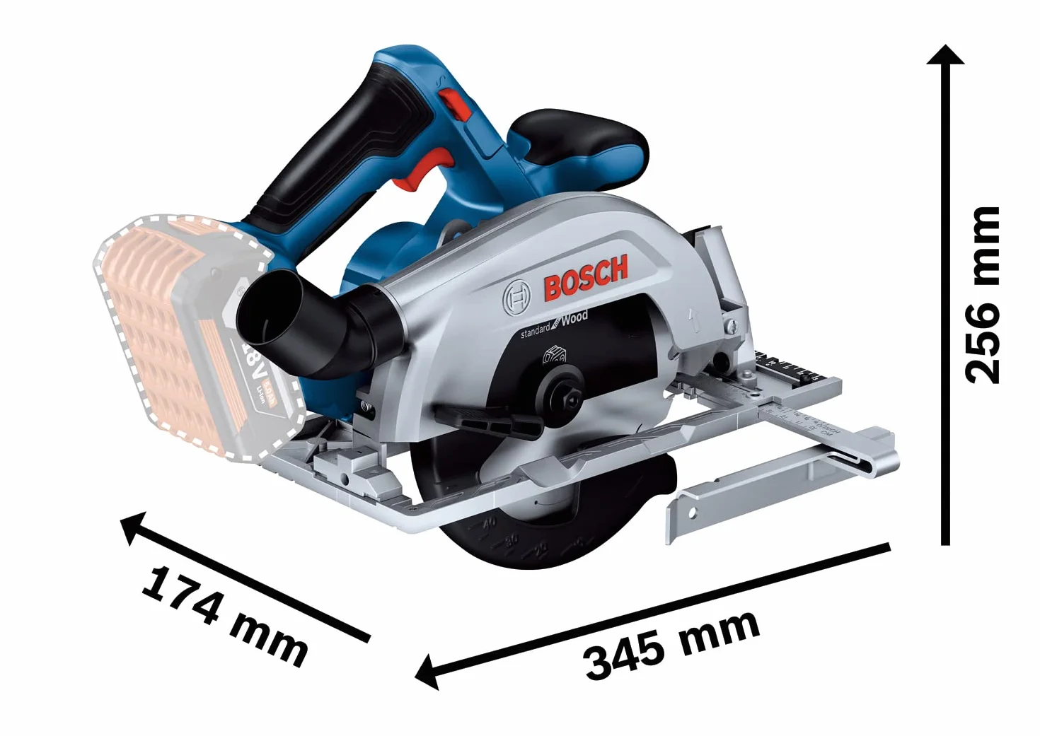 Bosch Professional 18V System sierra circular GKS 18V 57-2 (disco de sierra 165 mm, profundidad de corte 57 mm, incl. L-BOXX, sin batería/cargador)