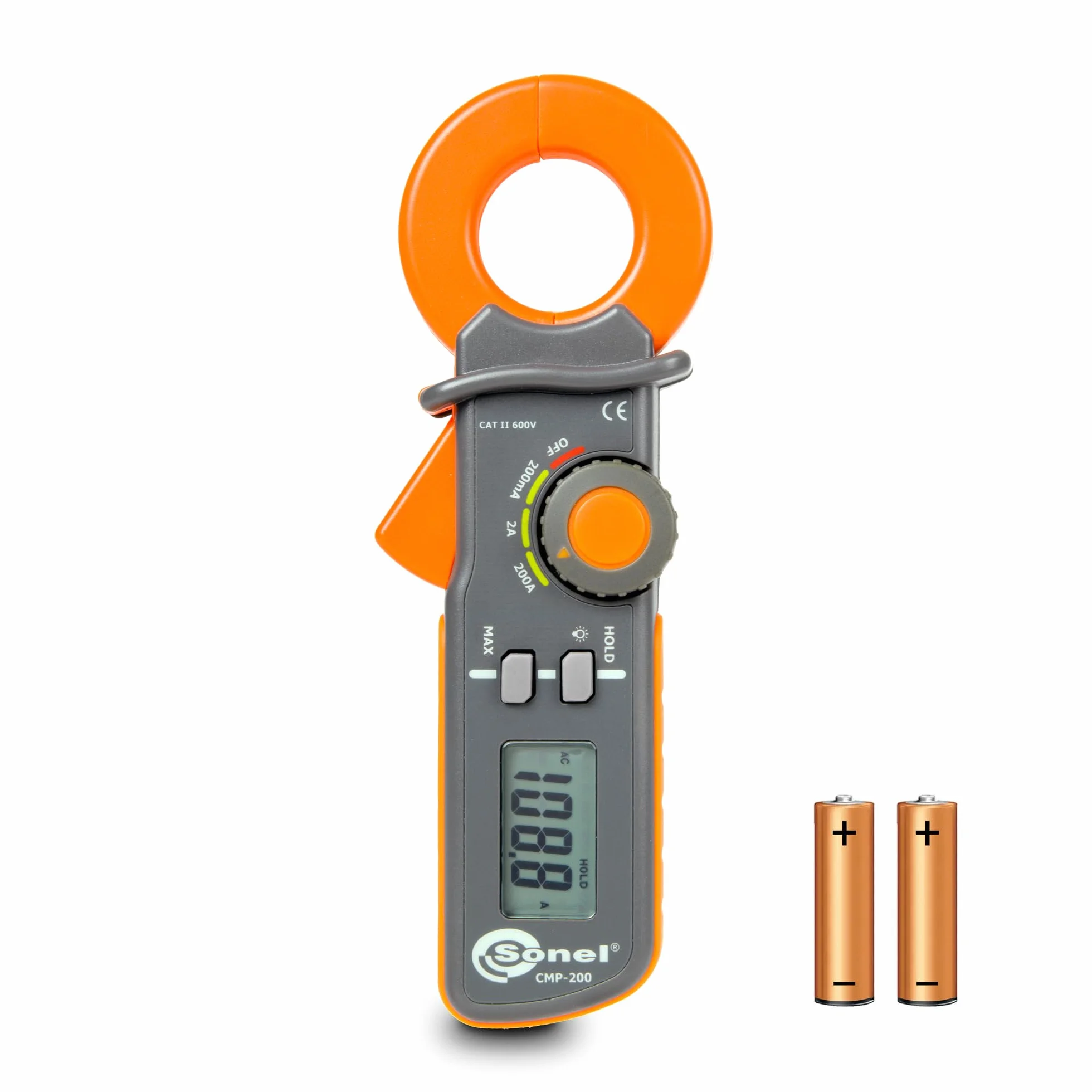 Pinza Amperométrica Sonel CMP-200 - Medición de corriente de dispersión - 200A - Probador AC/DC - Detectar cortocircuitos - Fácil de usar - Pantalla LCD - Herramienta probada (CMP-200)