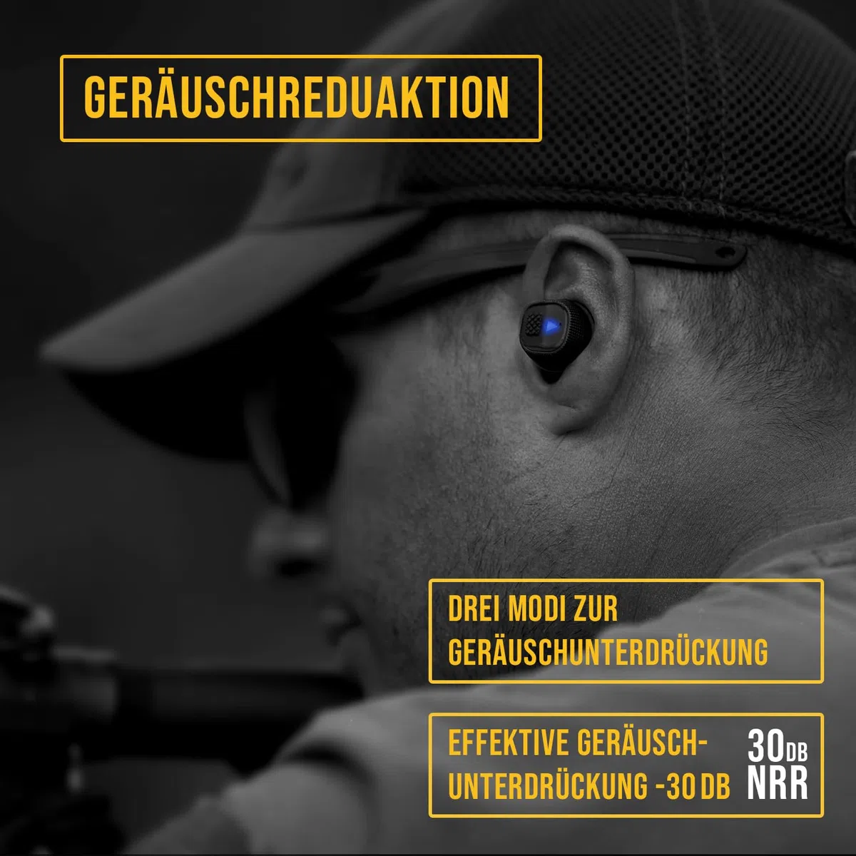 EARMOR Tapones electrónicos M20T Pro para disparar - NRR 30 dB BT 5.4 Protección auditiva con cancelación de ruido con cancelación de ruido - protección auditiva activa para deportes de tiro, caza