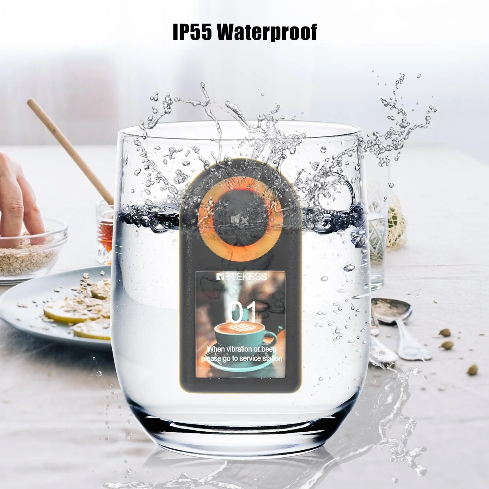 Retekess TD169 Buscapersonas Restaurante, 500M Avisadores Hosteleria, 20 Buscapersonas, 3 Niveles de Volumen, 7 Tonos de Llamada, con Vibración, 300mAh 24H, Avisadores Clientes para Café, Bare, Hotel