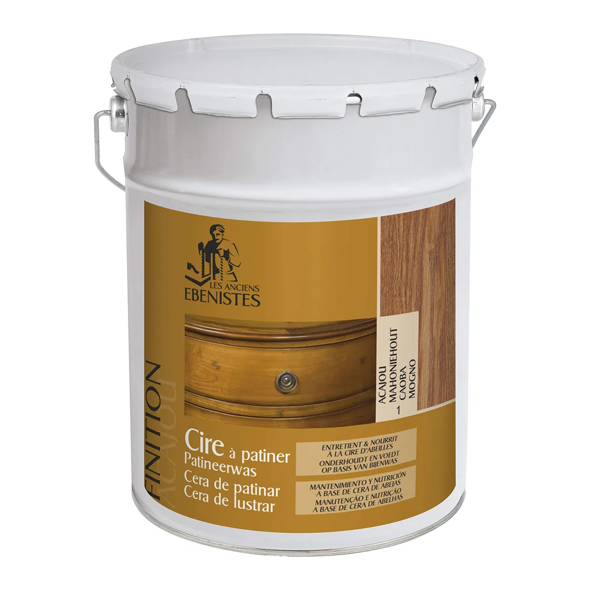 Cera de Patinar para muebles de madera, en envase grande (Caoba)