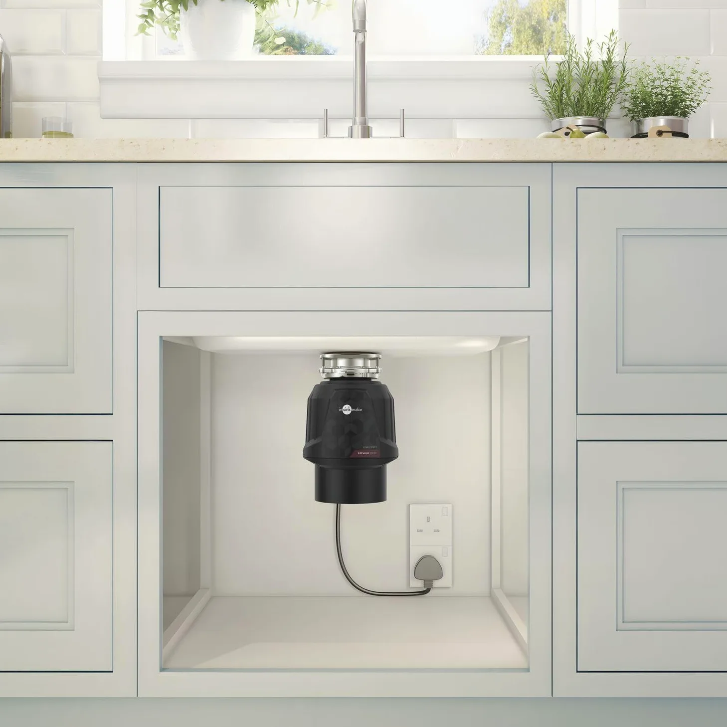 Insinkerator Premium 550 EC Triturador de residuos de cocina - Eliminador de residuos de cocina con motor de inducción de 0,5 CV e interruptor de aire