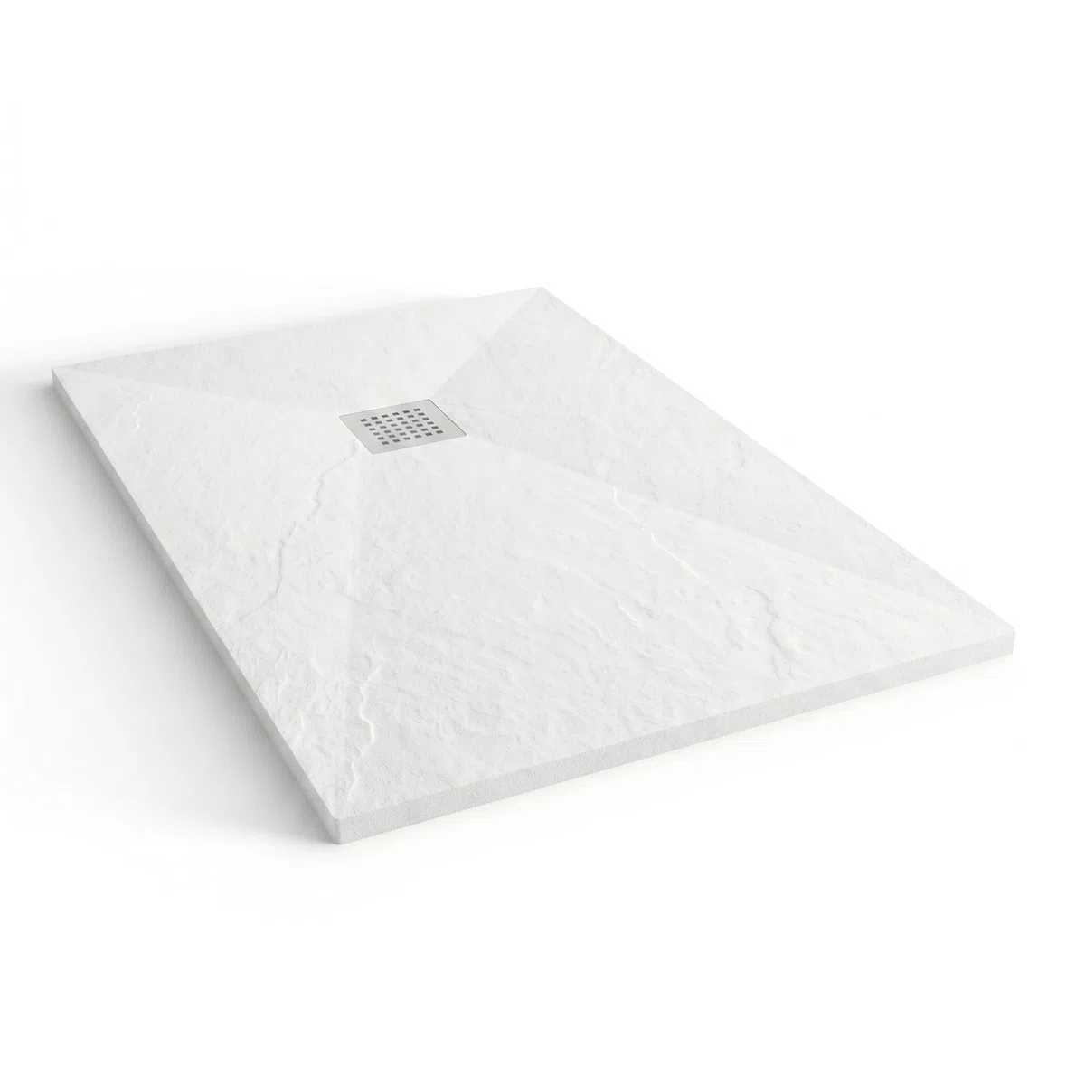 Plato de Ducha Napoles 70x150 cm - Blanco RAL 9003 - Plato Ducha Resina Antideslizante C3 - Resistente y Aligerado - Capa de Gel Coat Antibacteriano - Incluye Rejilla Acero y Válvula