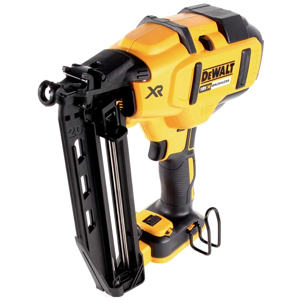 DEWALT DCN660N-XJ - Clavadora de acabado 18V XR Li-Ion, Motor sin escobillas, Herramienta eléctrica sin cable, Diseño compacto y ergonómico, Modo de disparo único, Batería de larga duración