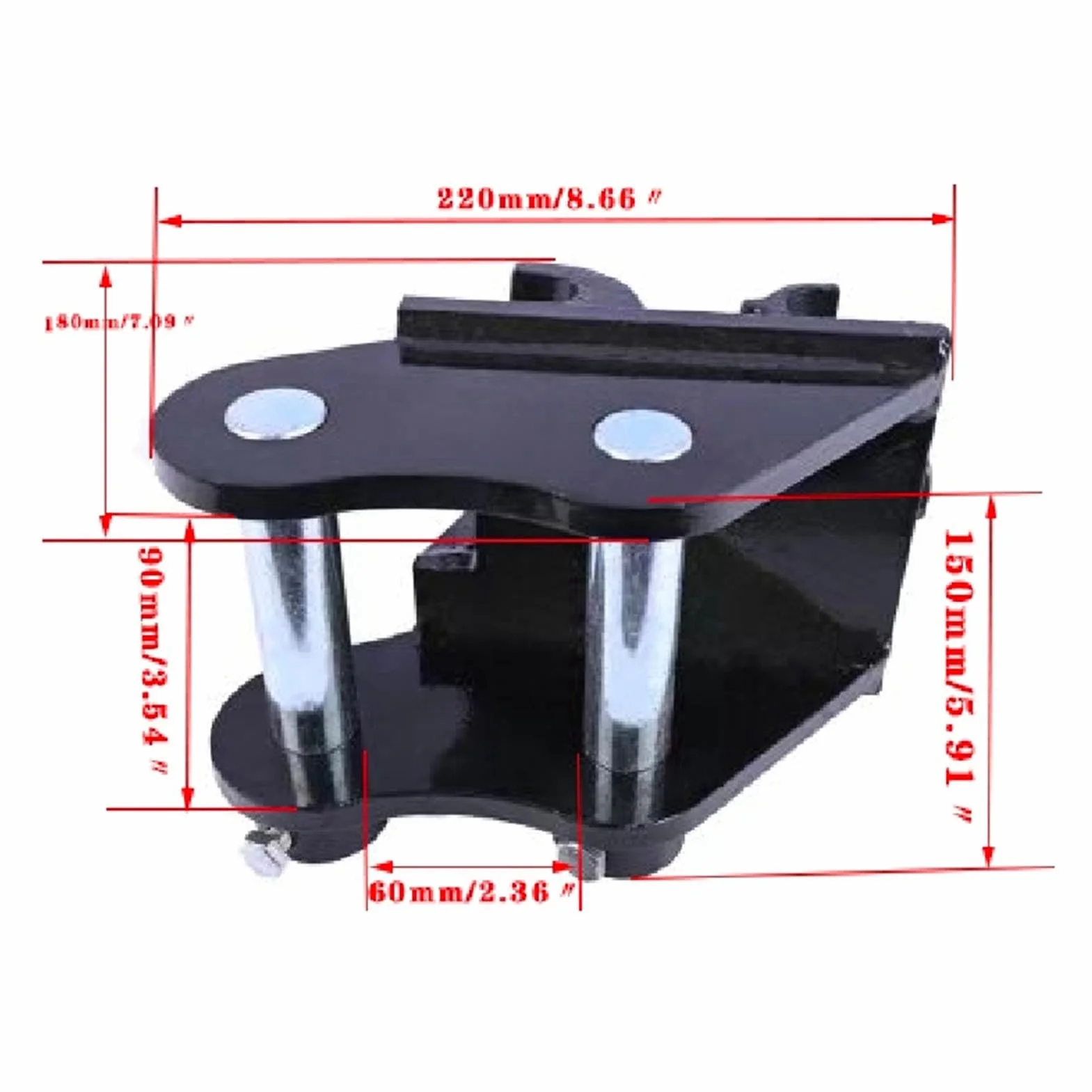 Fafeicy Enganche Rápido Mecánico para Miniexcavadoras, Acero de Aleación, Soporta hasta 3 Toneladas, 92mm Conexión
