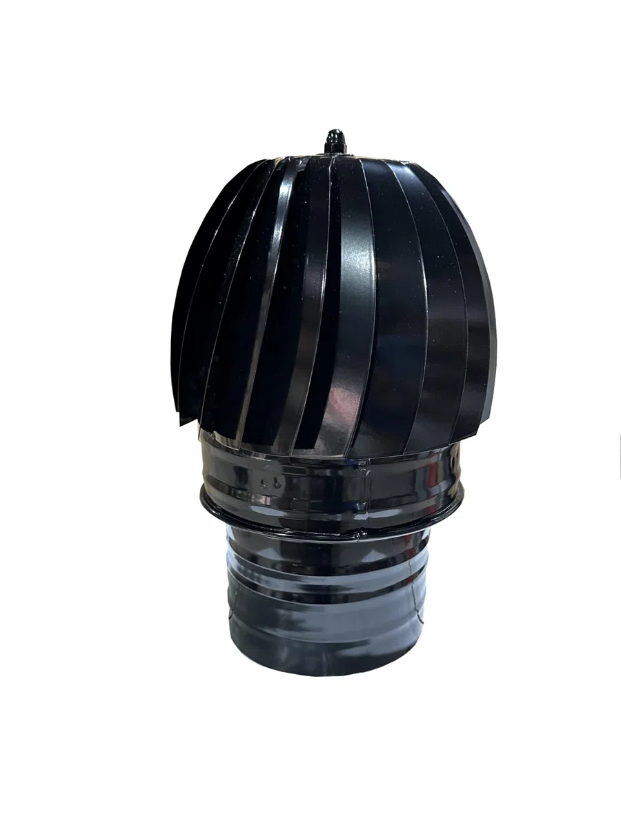 Sombrero Chimenea Extractor de Humo Giratorio de Viento Vitrificado, capuchón chimenea giratorio Negro para salida de humo (100)