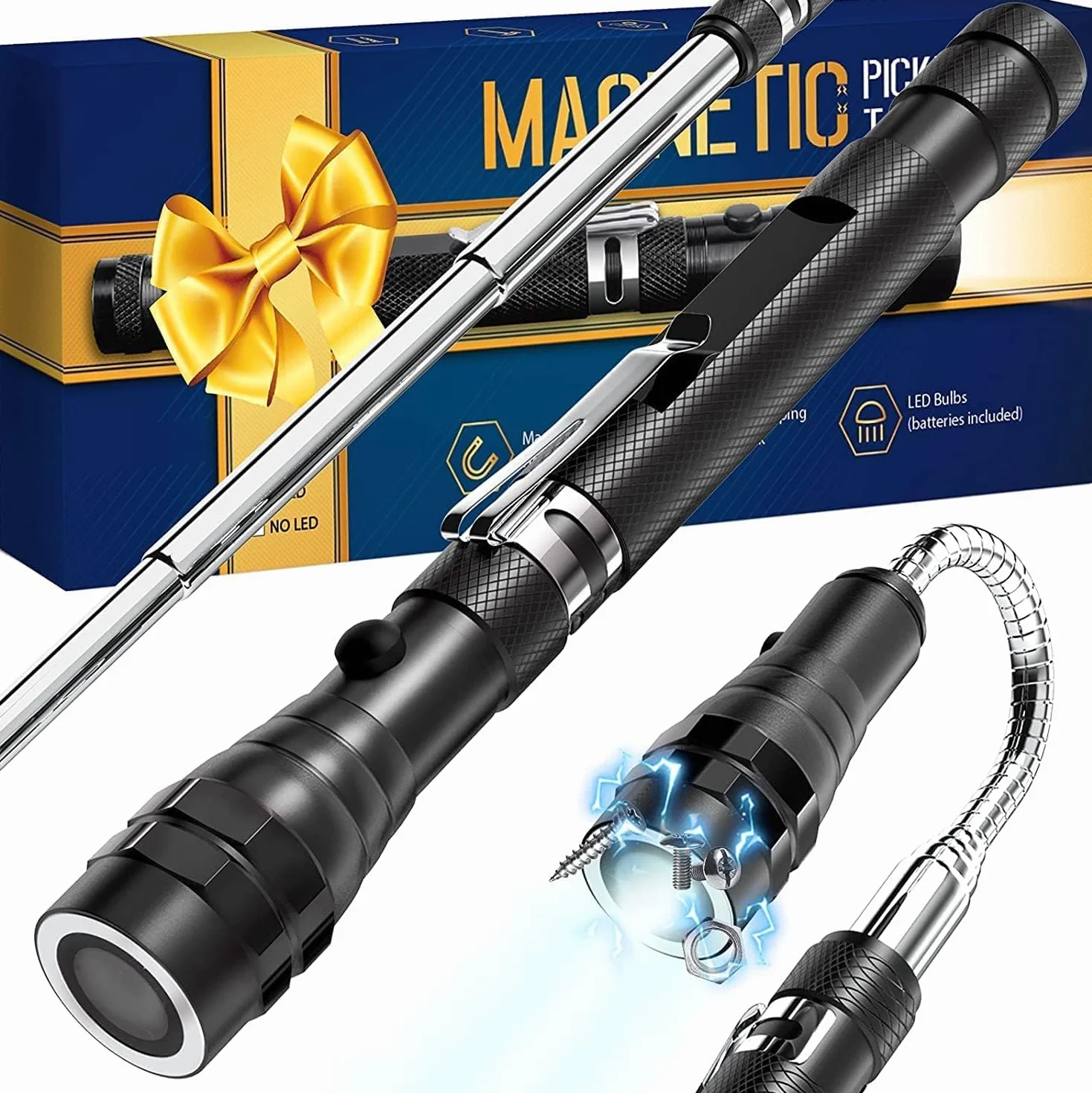 HANPURE Herramienta Multiusos Recogida Magnética LED Taller Mecánico Regalos Originales Hombre
