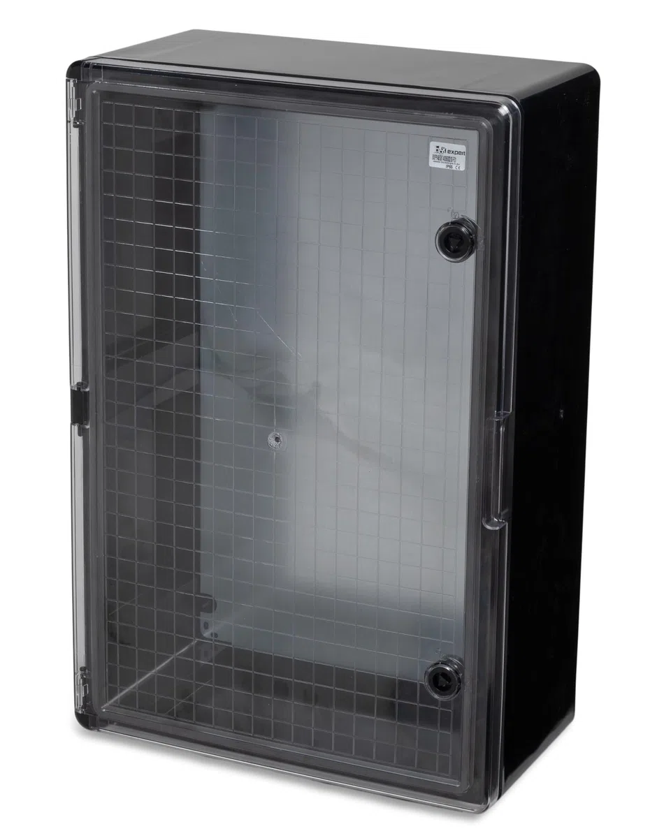 BOXEXPERT caja de distribucion exterior IP65 ABS 700x500x250mm Fleet, impermeable, armario electrico/mural, caja industrial vacia, negro