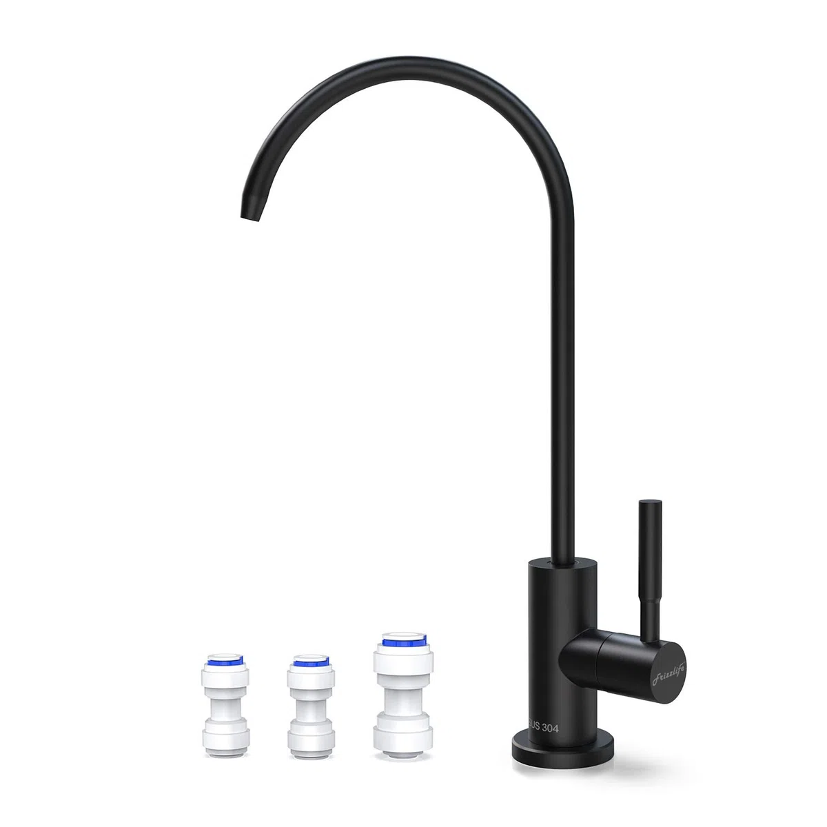 Frizzlife RO - Grifo de filtro de agua potable para la mayoría de sistemas de ósmosis inversa y sistema de filtración de agua, acero inoxidable SUS304, color negro