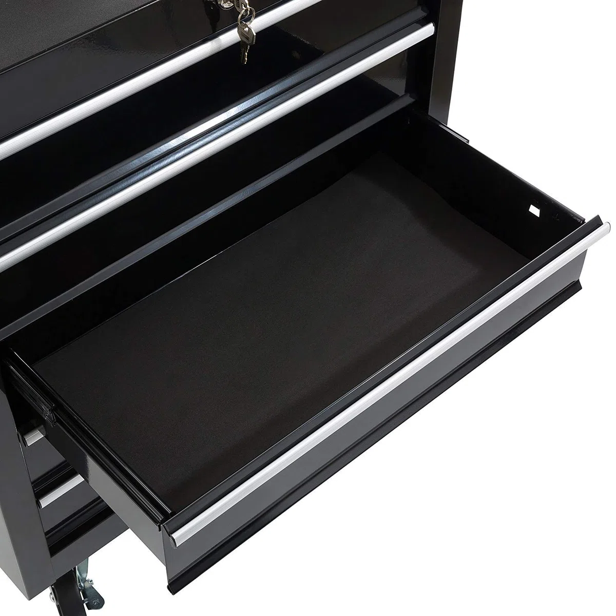 JOMAFA Carro de Taller Caja de Herramientas | 5 cajones | Cerradura por Llave | 4 Ruedas | 2 Ruedas con Freno de Bloqueo | Alfombrillas Antideslizantes