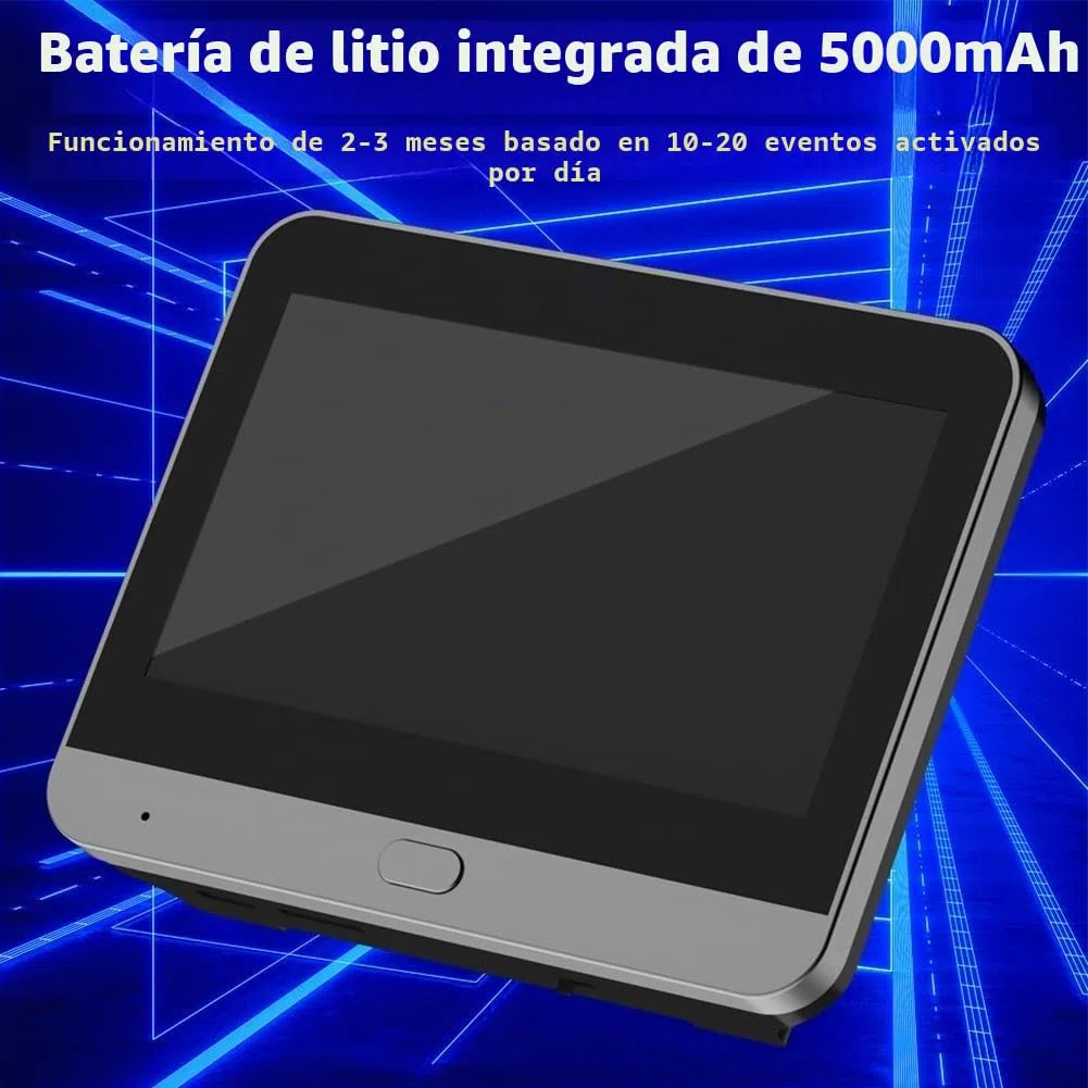 Eawfgtuw Cámara de mirilla inalámbrica con pantalla de 4 3 pulgadas, resolución 1080P, sensor de movimiento PIR para alertas instantáneas y grabación de video, timbre de video inalámbrico, cámara de