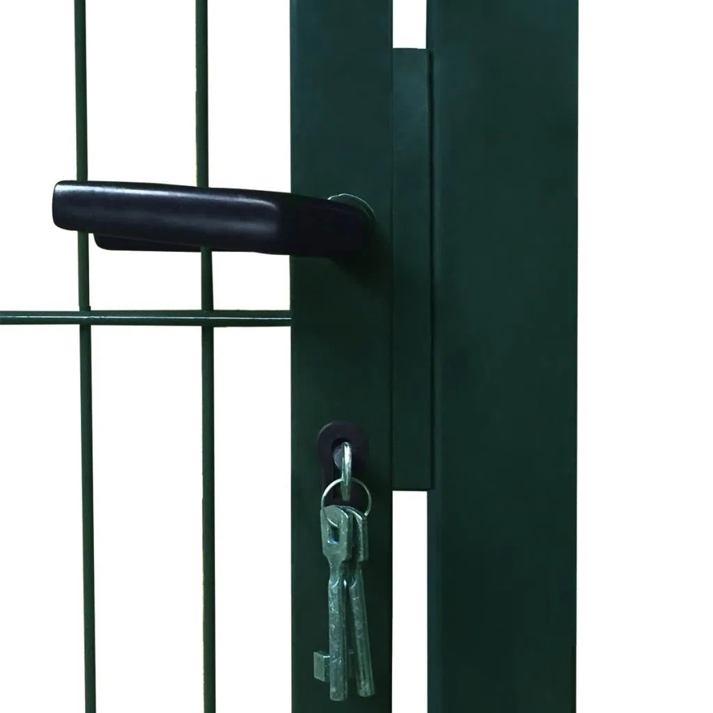 ShGaxin Cancela de Valla 2D Individual Verde 106x170 cm, Puertas Metalicas Exterior, Puerta Jardin, Valla De Jardin, Puerta De Jardín - 141749